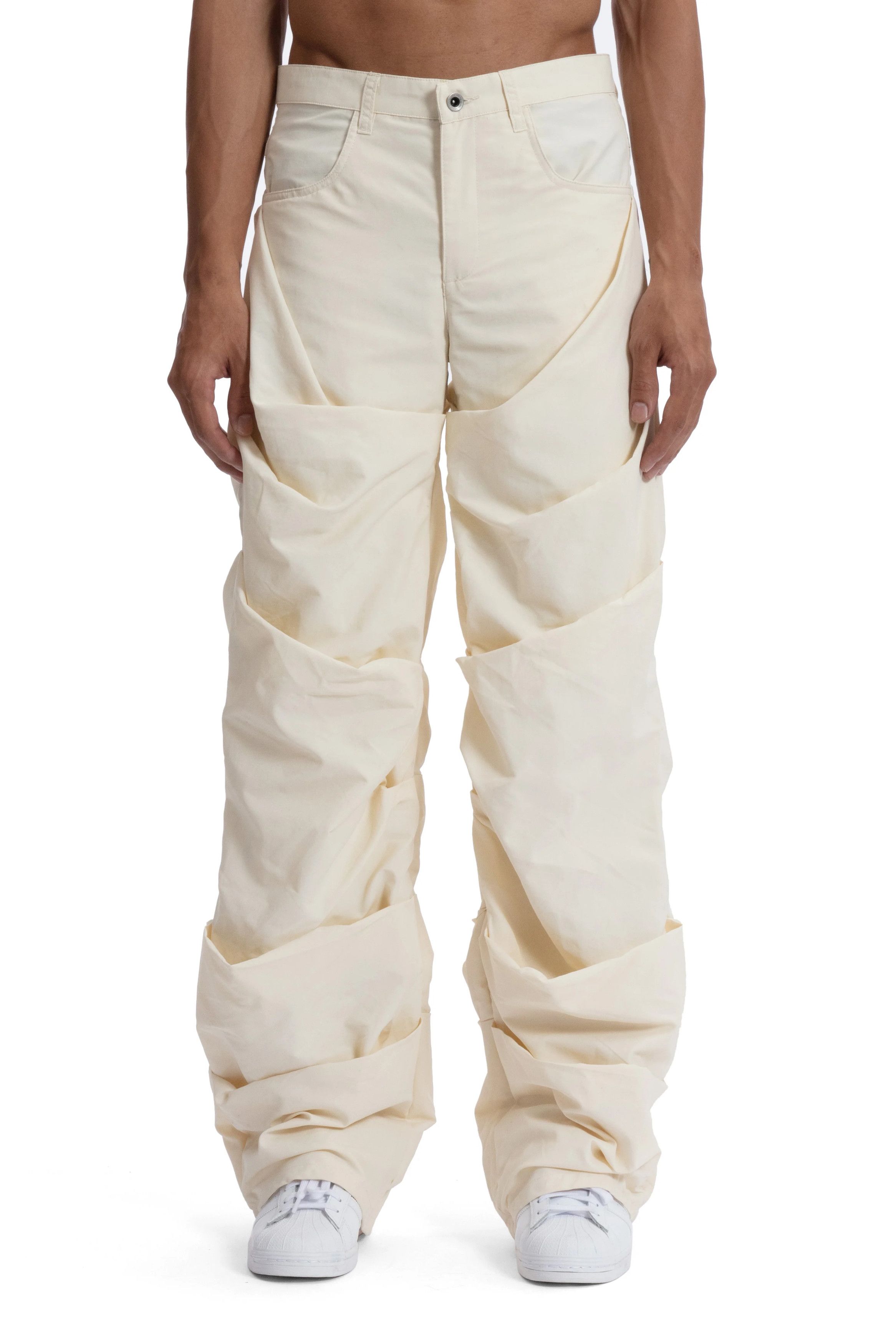 Who Decides War o1gr1nt0525 Draped Trousers in Off-White Size US 36 / EU 52 - 5 Thumbnail