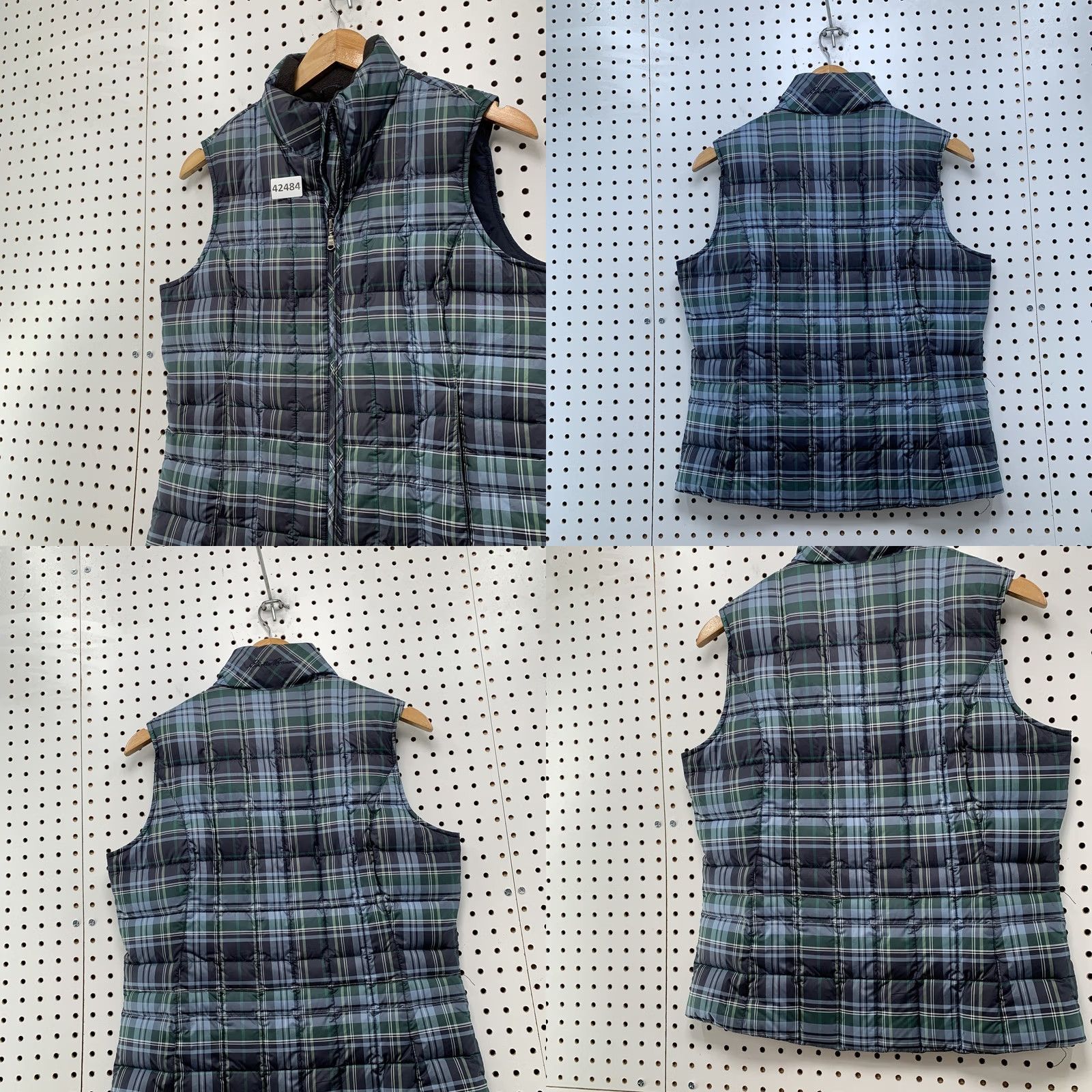 Eddie Bauer Eddie Bauer Womens Down Puffer Vest Plaid Sleeveless Full Zip Outdoor Small Green Vest Womens XS S? Size S / US 4 / IT 40 - 8 Thumbnail