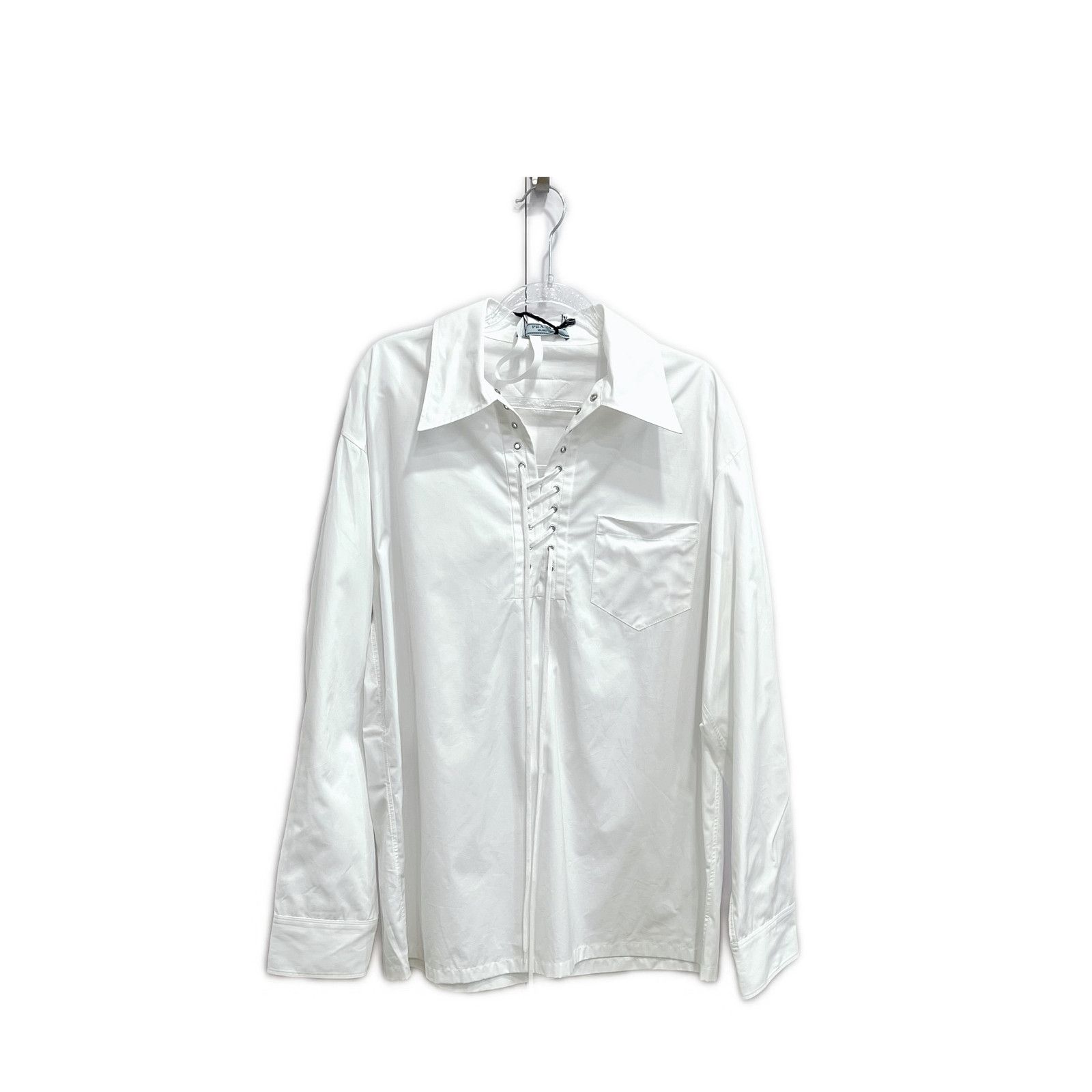 Prada Prada Lace-up Button Up Shirt Size 40 Size S / US 4 / IT 40 - 1 Thumbnail