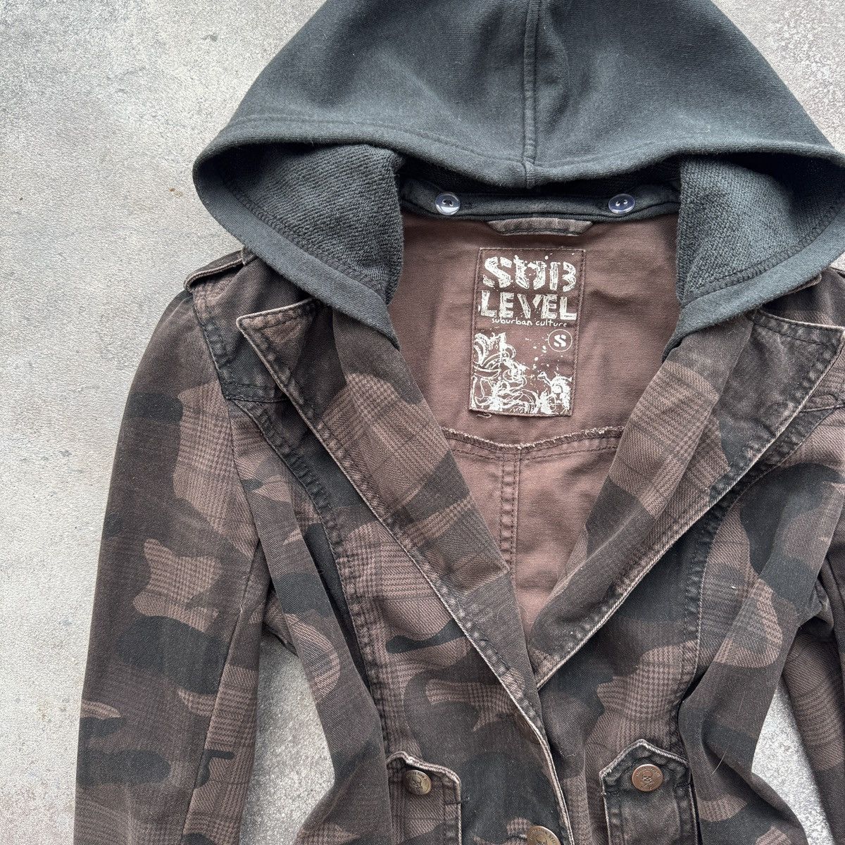Hysteric Glamour Y2K Grunge Vintage Camo Hooded Jacket Size S / US 4 / IT 40 - 3 Thumbnail