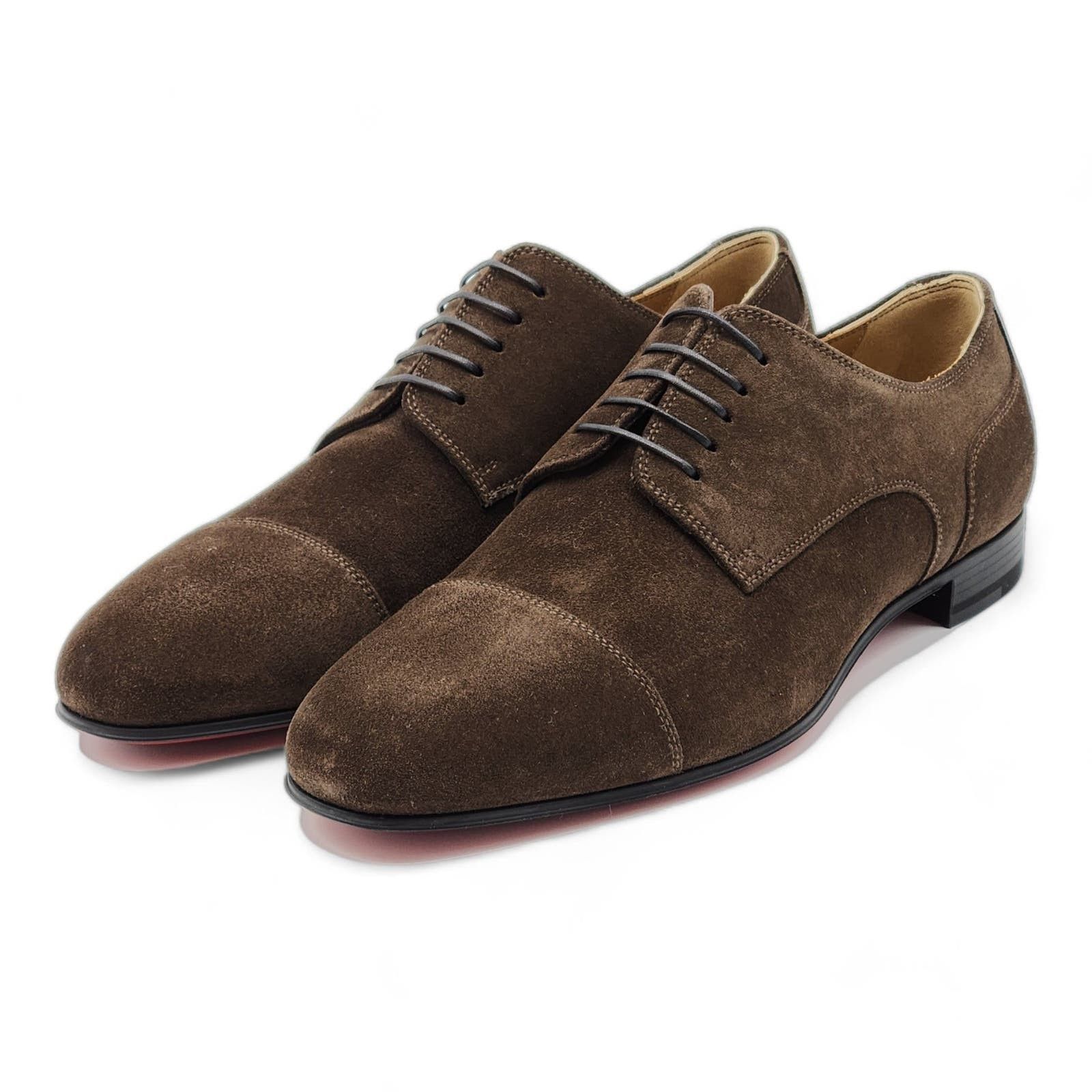 image of Christian Louboutin Surcity Suede Oxfords Brown 40 (7 Us) $1095 Shoes, Men's