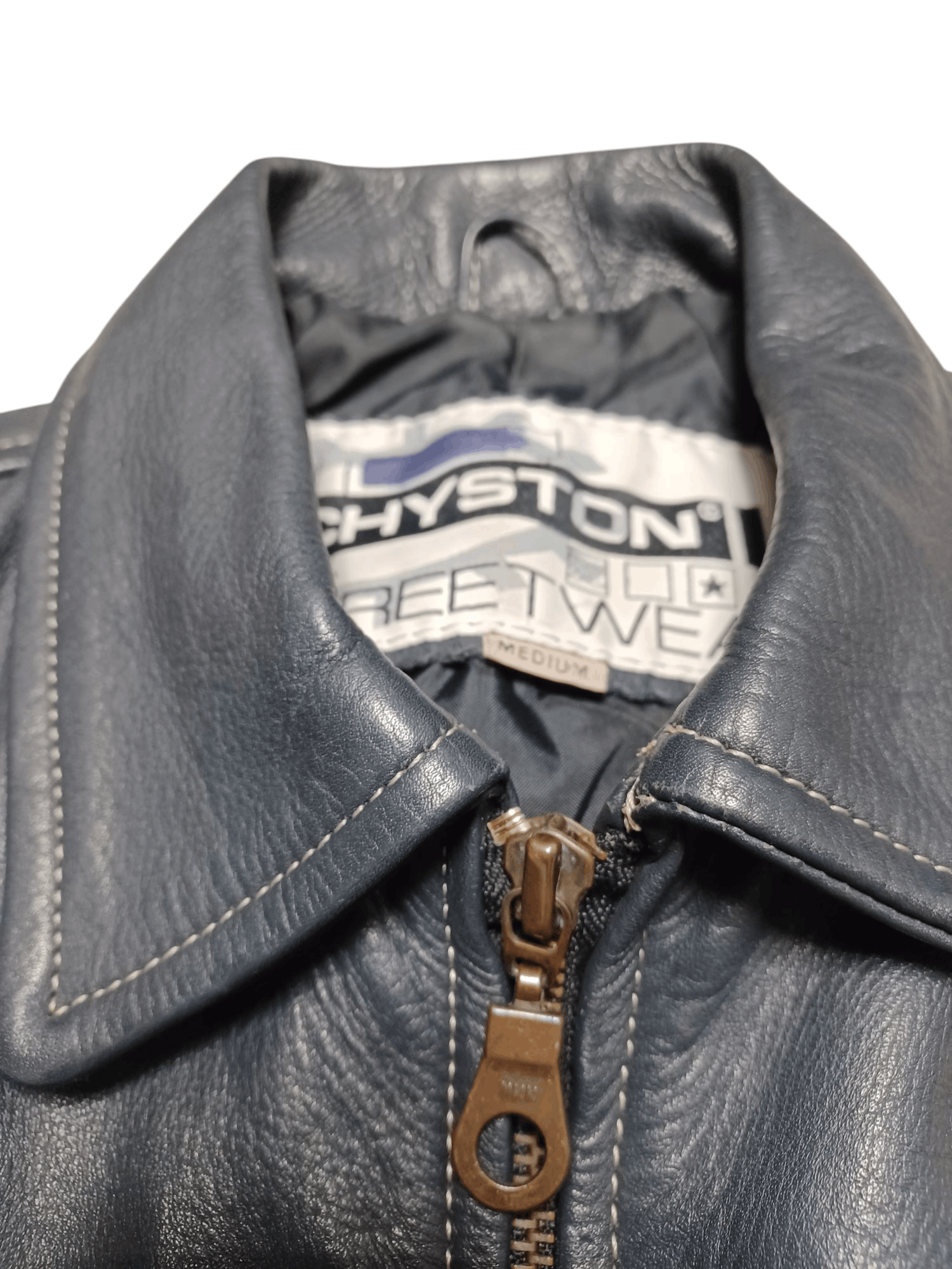 Leather CHYSTON LEATHER JACKET RACING VINTAGE 90S Size US M / EU 48-50 / 2 - 2 Thumbnail