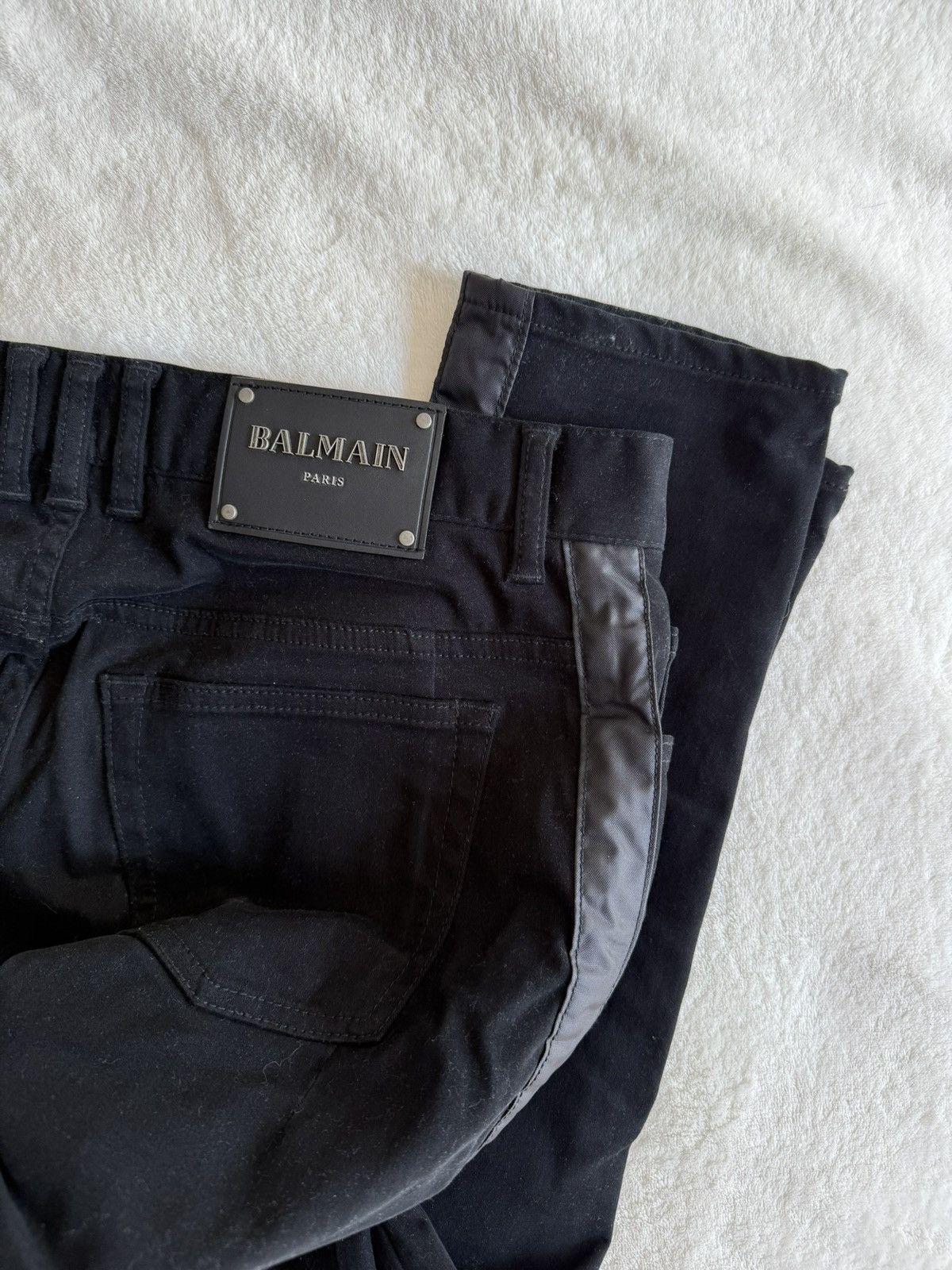 Balmain Mens Balmain black stripe slim jeans Size US 32 / EU 48 - 1 Thumbnail