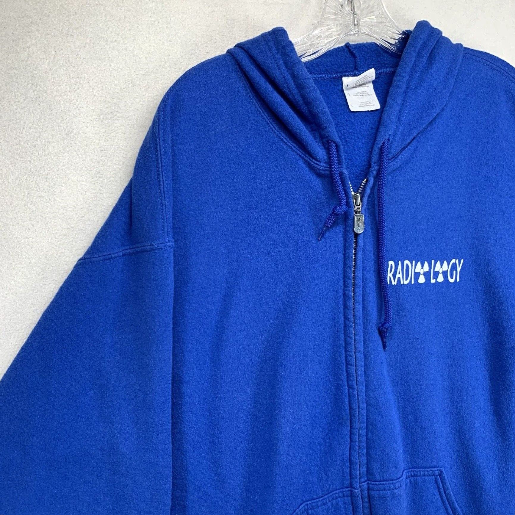 Gildan VINTAGE Gildan Radiology Graphic Hoodie Pullover Large Blue Zip Hooded Sweatshirt 90s Mens Size US L / EU 52-54 / 3 - 5 Thumbnail