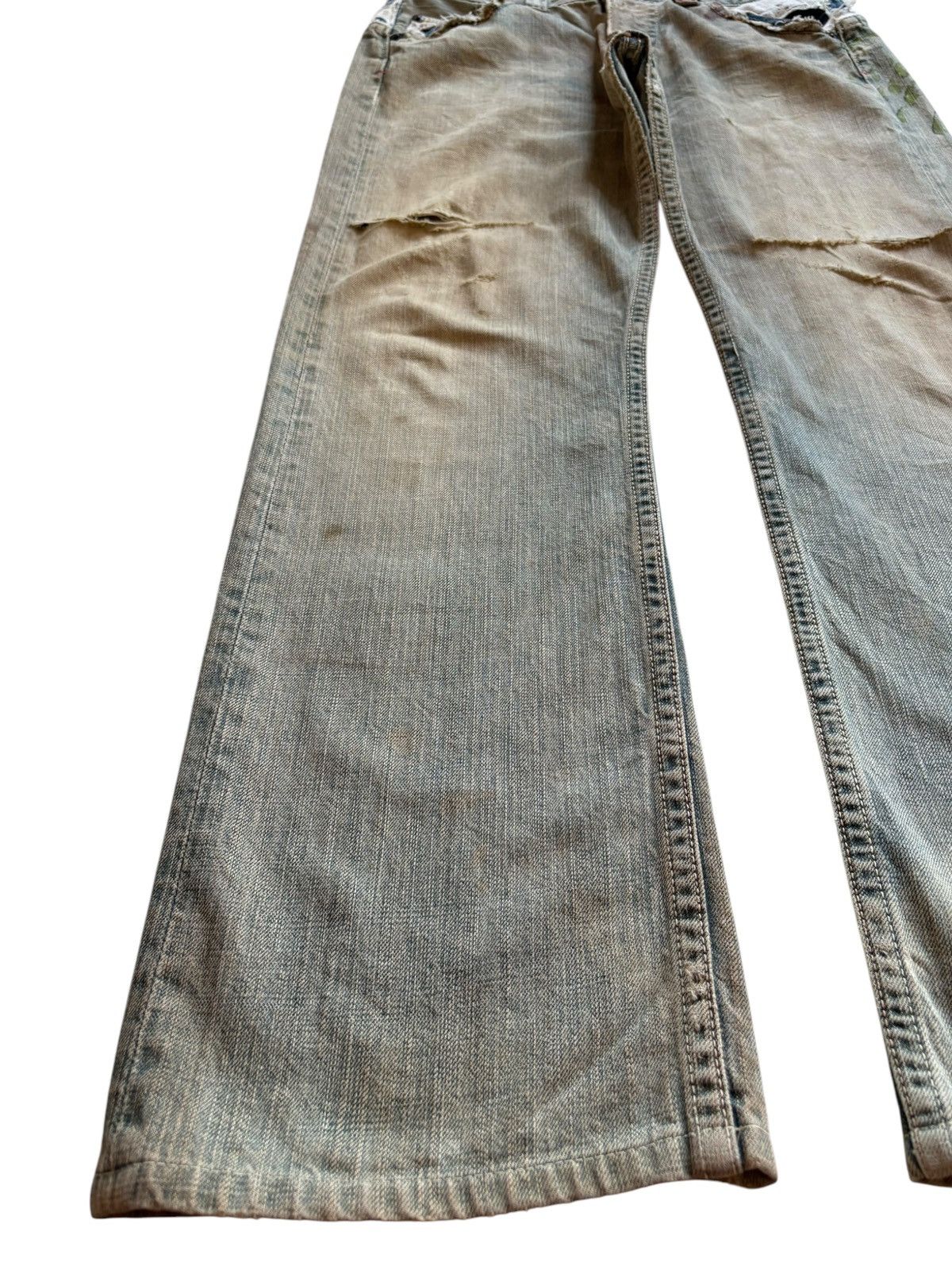Mizra Jeans Kyoto Vintage Mizra Kyoto Mud Wash Embellished Loose Baggy Jeans Size US 32 / EU 48 - 6 Thumbnail