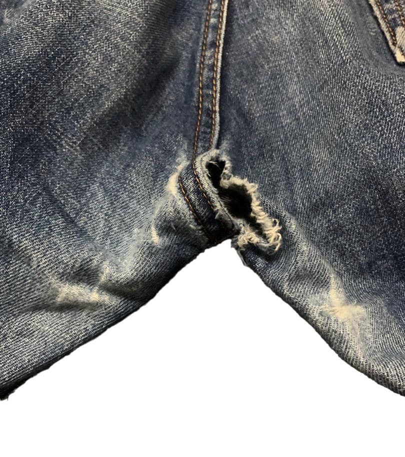 Levi's Vintage Levis 502 Big E Straight Leg Blue Jeans Distressed Size US 33 - 4 Thumbnail