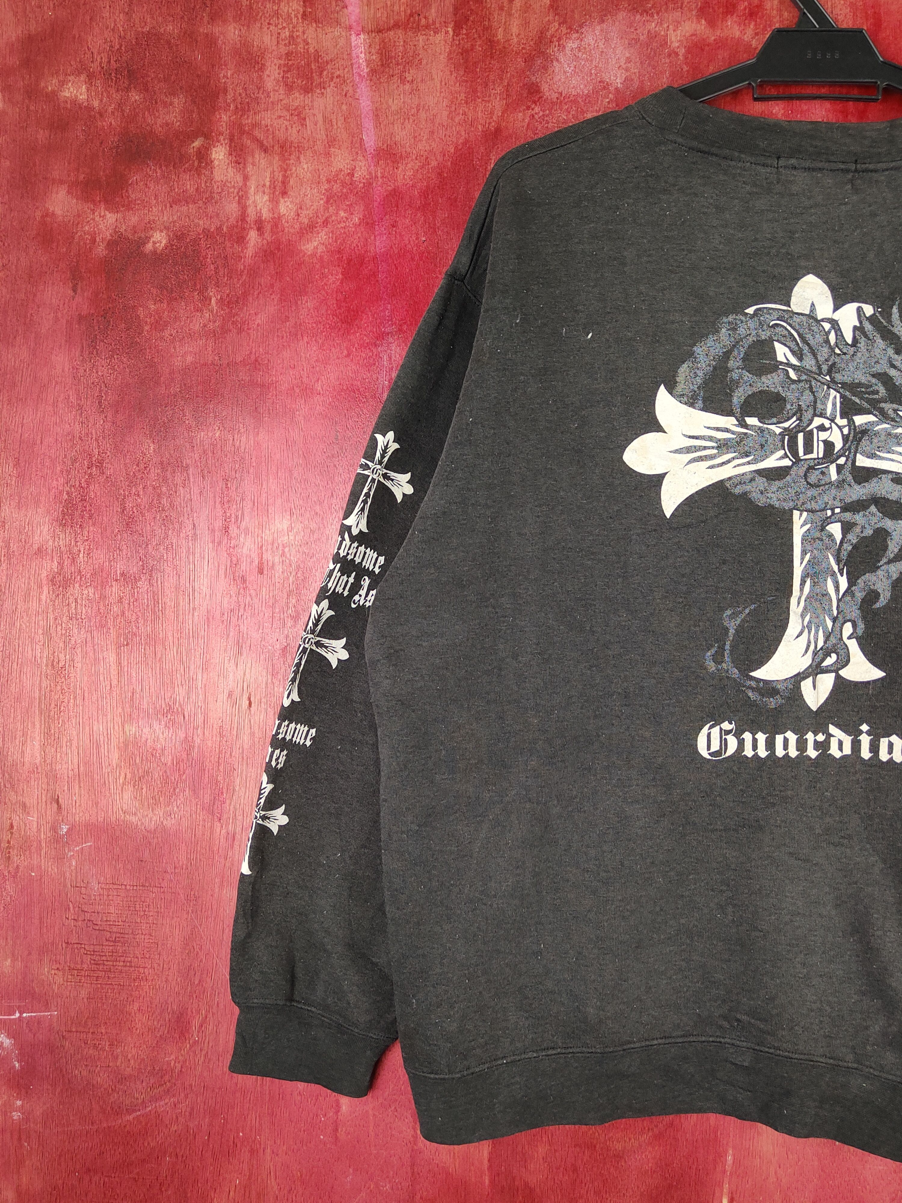Japanese Brand Third Wave Black Guardian cross Sweatshirt faded vtg #S1352 Size US L / EU 52-54 / 3 - 3 Thumbnail