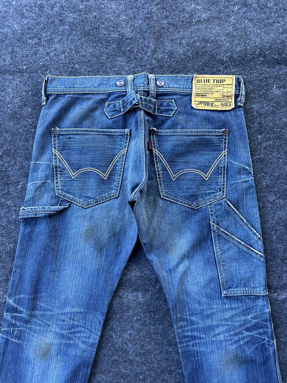 Edwin Vintage Edwin 503 Blue Trip Denim Jeans 34x32 D342 Size US 34 / EU 50 - 6 Thumbnail