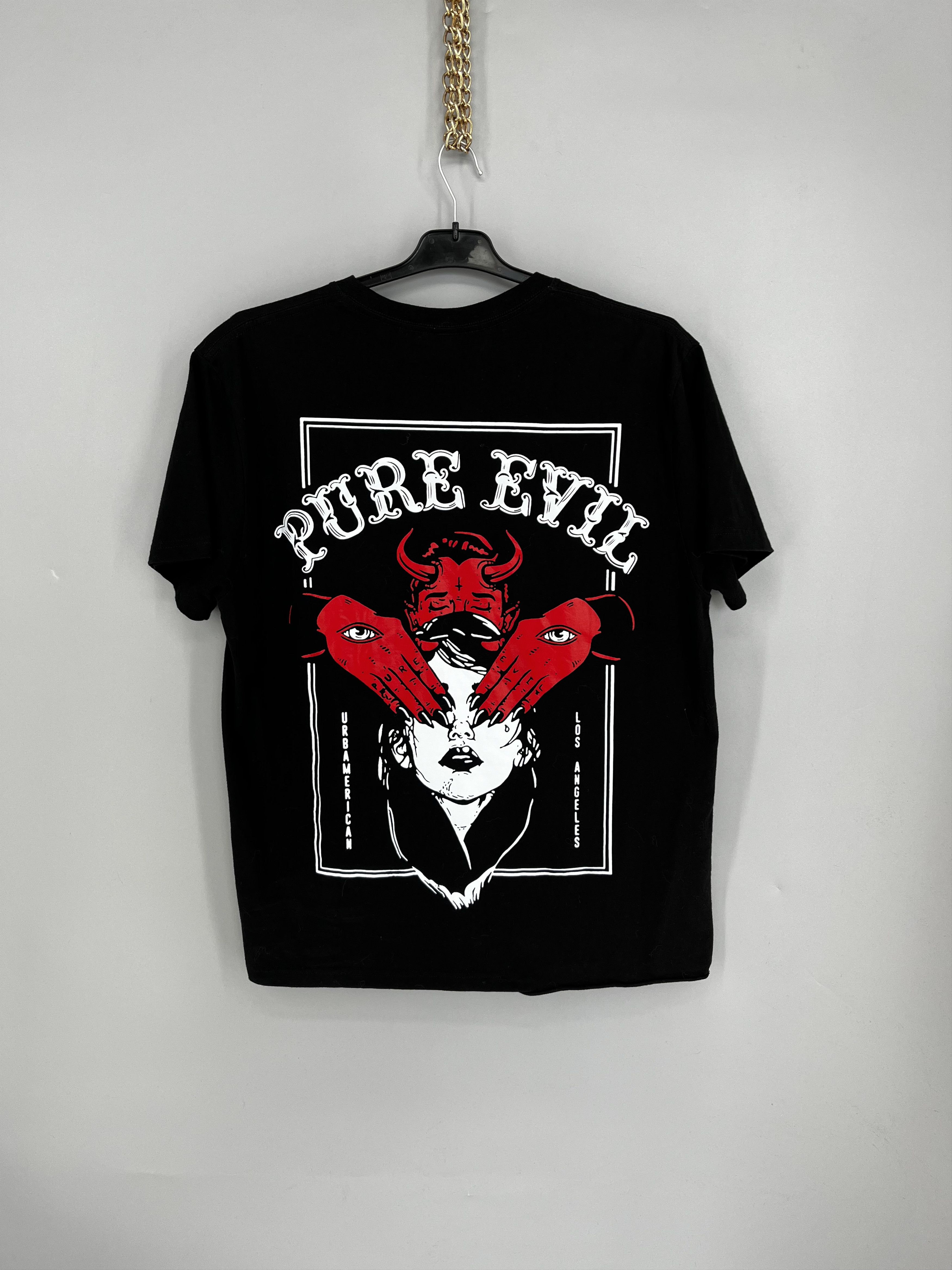 Other Vintage Y2K Urbamerican Pure Evil Black T-Shirt Size US L / EU 52-54 / 3 - 1 Thumbnail