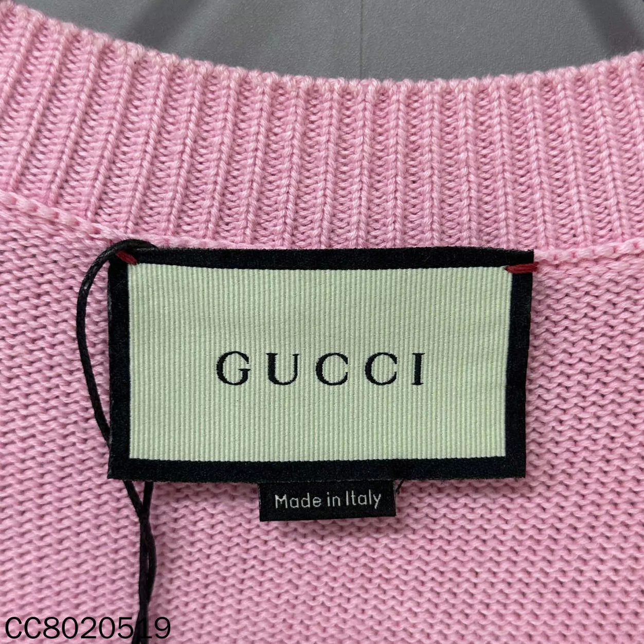 Gucci GUCCI pink apple logo knit cardigan M Size M / US 6-8 / IT 42-44 - 4 Thumbnail