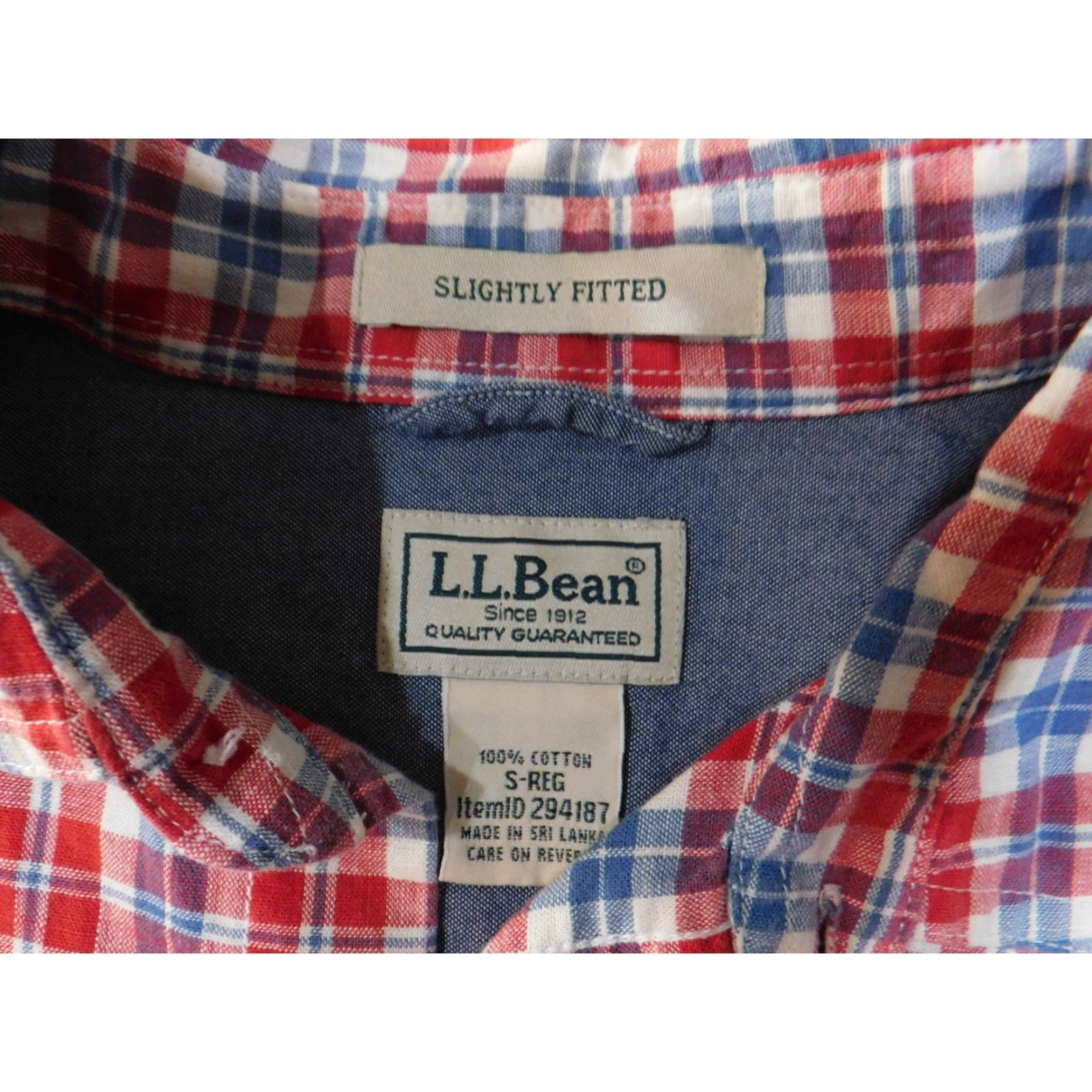 Vintage VINTAGE LL Bean Shirt Mens Small Red Blue Plaid Slightly Fitted Button Up Cotton Casual Size US S / EU 44-46 / 1 - 5 Thumbnail