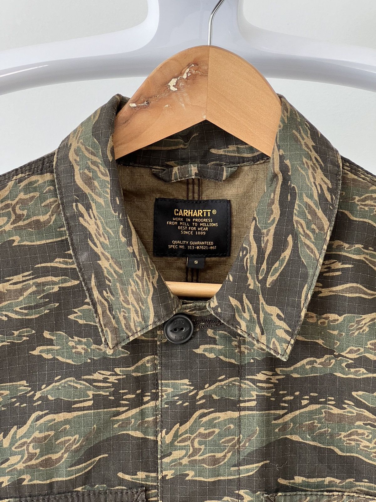 Carhartt Wip × Vintage × Y'2 Leather Carhartt Work In Progress Camo Jacket Size US S / EU 44-46 / 1 - 5 Thumbnail