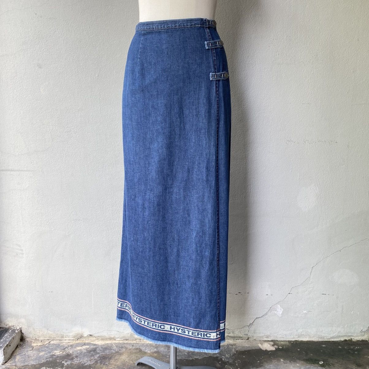 Hysteric Glamour Hysteric Glamour Soft Denim Logo Trim Maxi Skirt Size 26" / US 2 / IT 38 - 25 Thumbnail