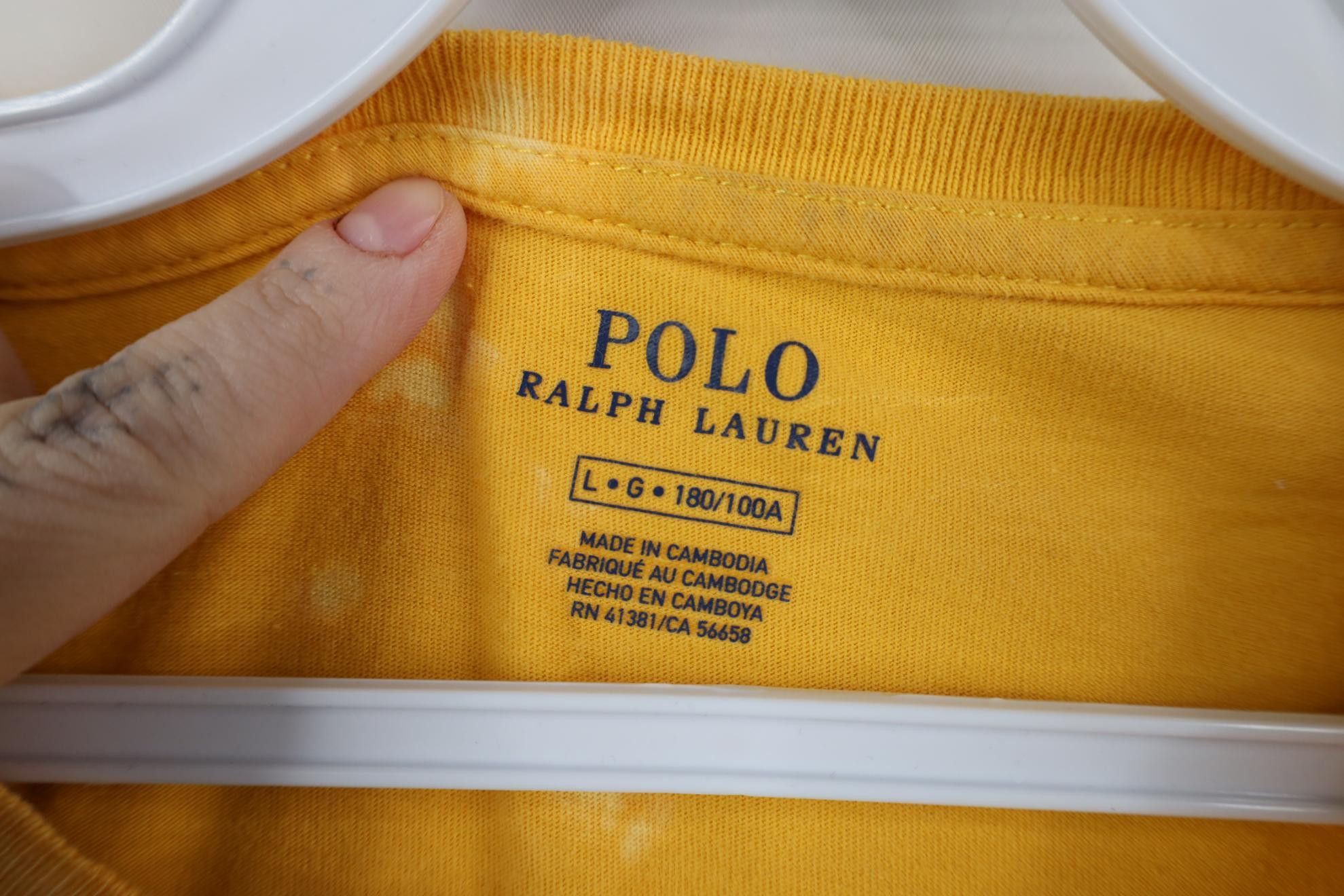 Polo Ralph Lauren Vintage Y2K Ralph Lauren Short Sleeve V-Neck T-Shirt Yellow Size US L / EU 52-54 / 3 - 5 Thumbnail