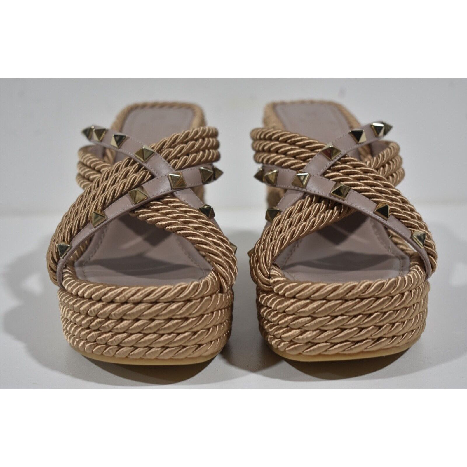 Valentino Valentino Rockstud Torchon Poudre Nude Cord Rope Size US 11 / IT 41 - 6 Thumbnail