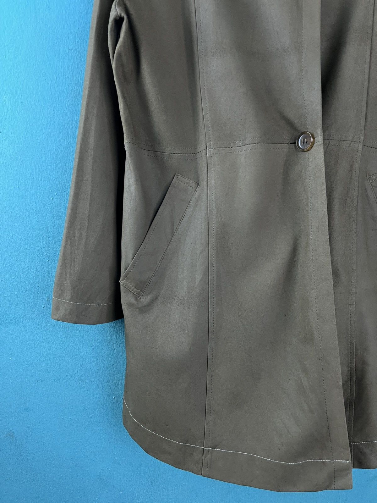 Balmain × Genuine Leather Balmain Paris Suede Leather Coat Size S / US 4 / IT 40 - 5 Thumbnail