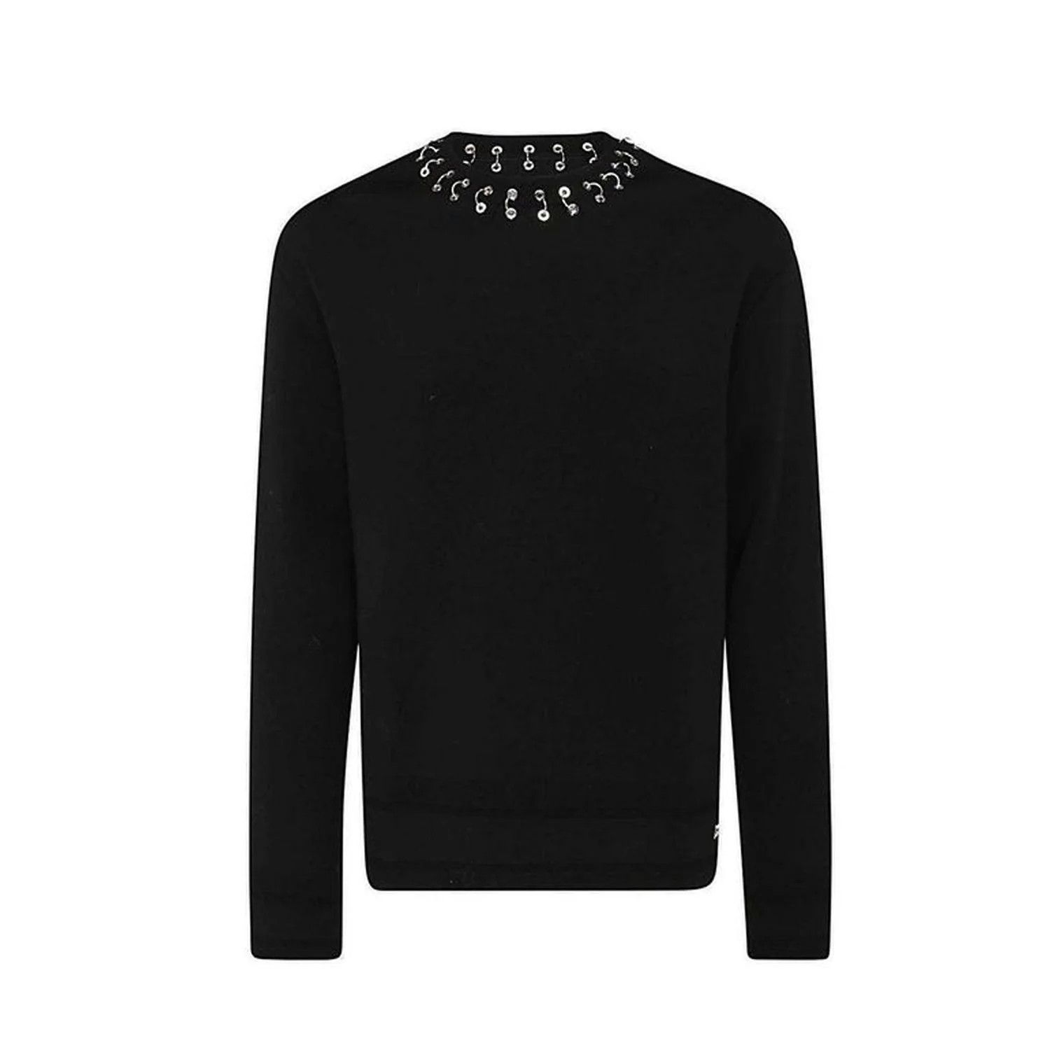 o1srvl11e0624 Hoop Detailed Neckline Jumper in Black