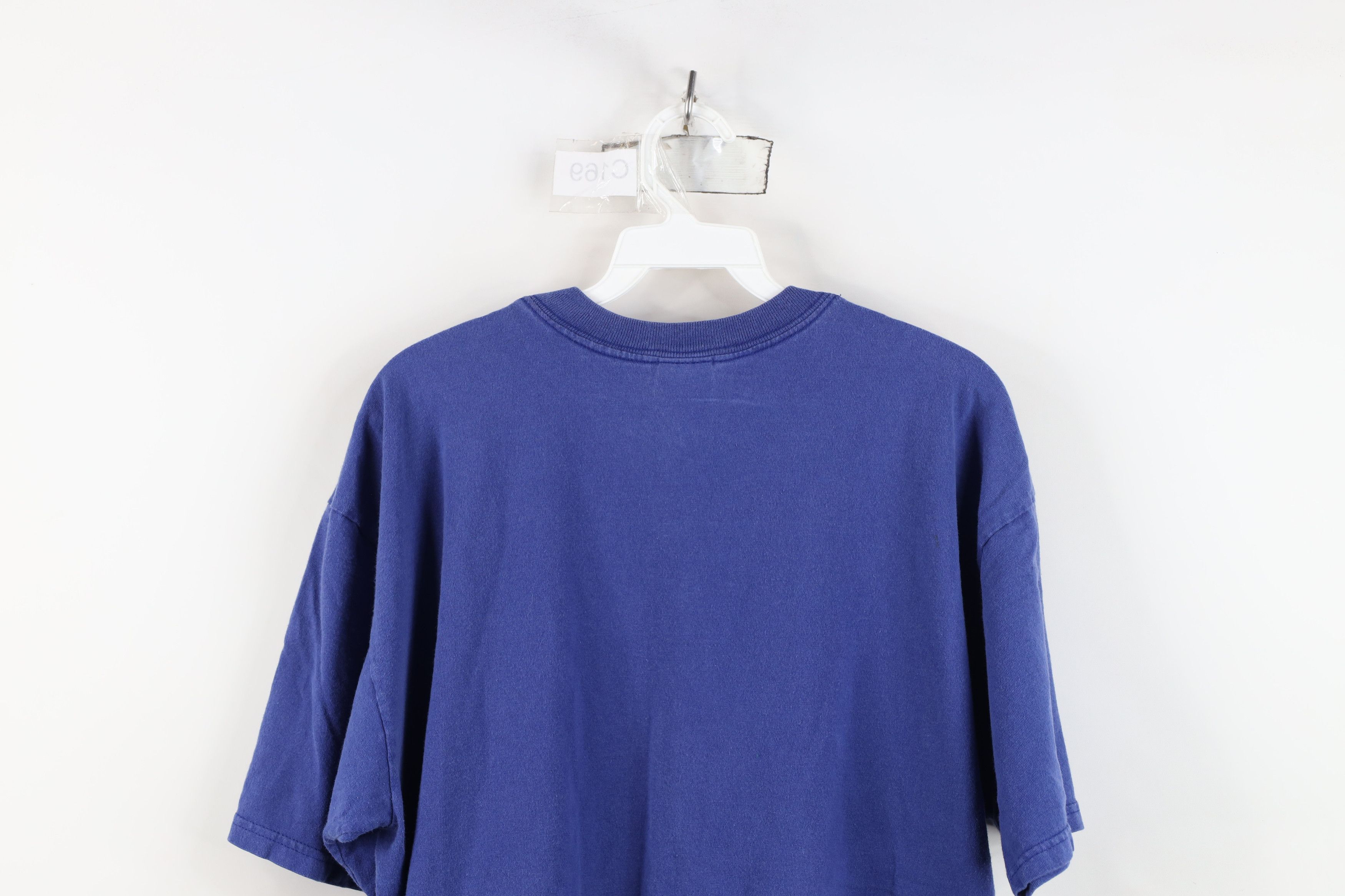 Vintage Vintage 90s Streetwear Blank Heavyweight Cotton T-Shirt Blue Size US XL / EU 56 / 4 - 12 Thumbnail