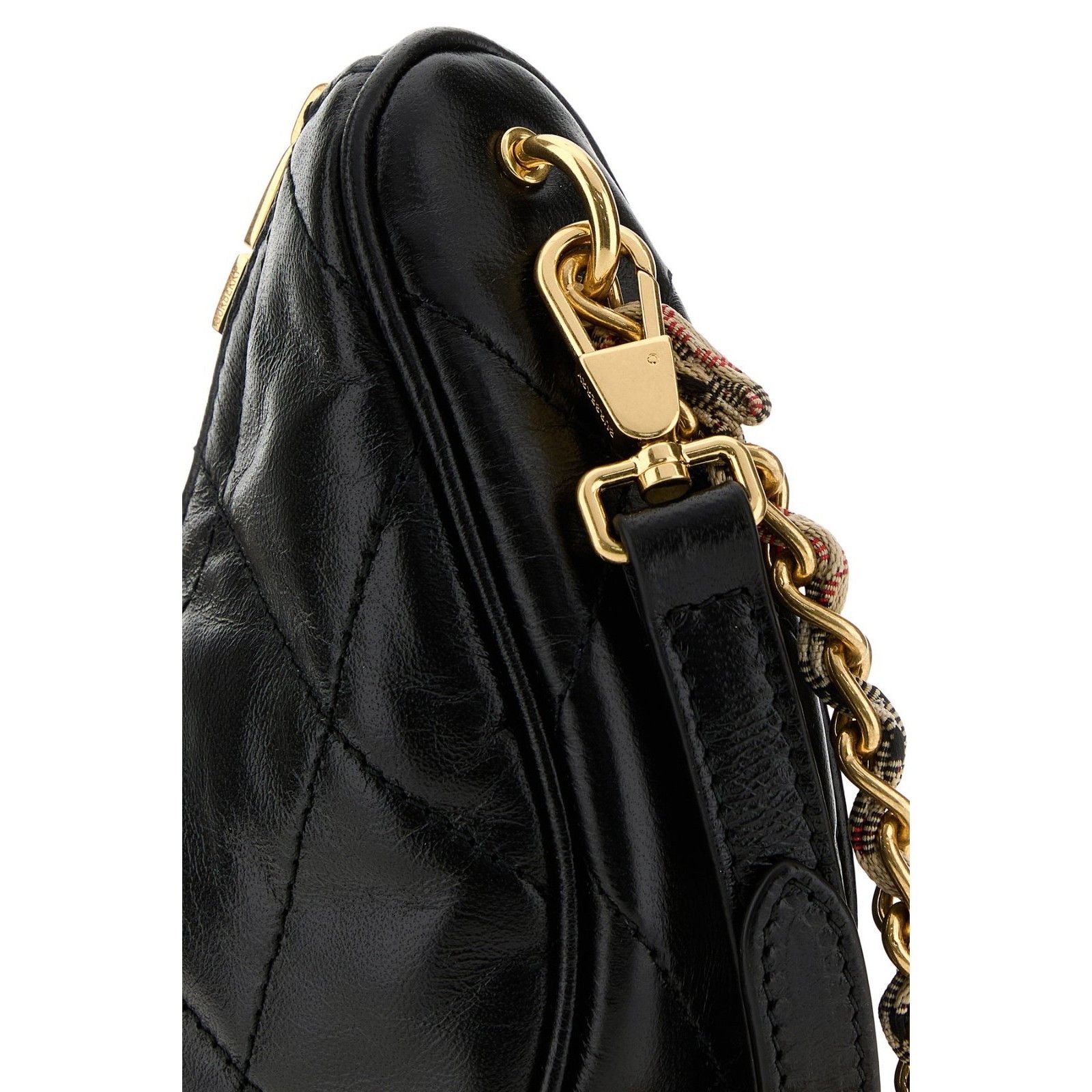Burberry BURBERRY Horseshoe Black Leather Shoulder Bag New & Authenti Size ONE SIZE - 4 Thumbnail