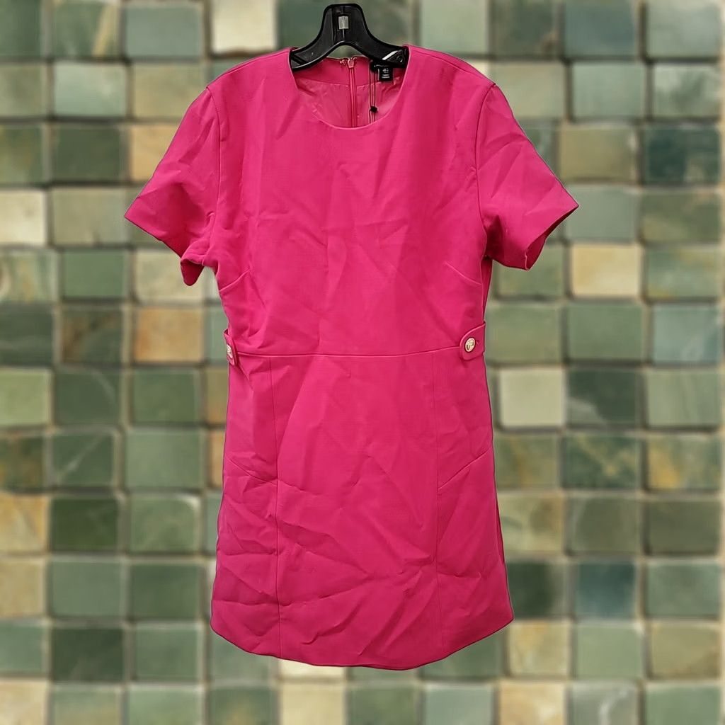 Karen Millen Karen Millen Women Dress Pink Casual Short Sleeve Round Neck 12 Regular Fit & Flare Modern Size XL / US 12-14 / IT 48-50 - 1 Thumbnail