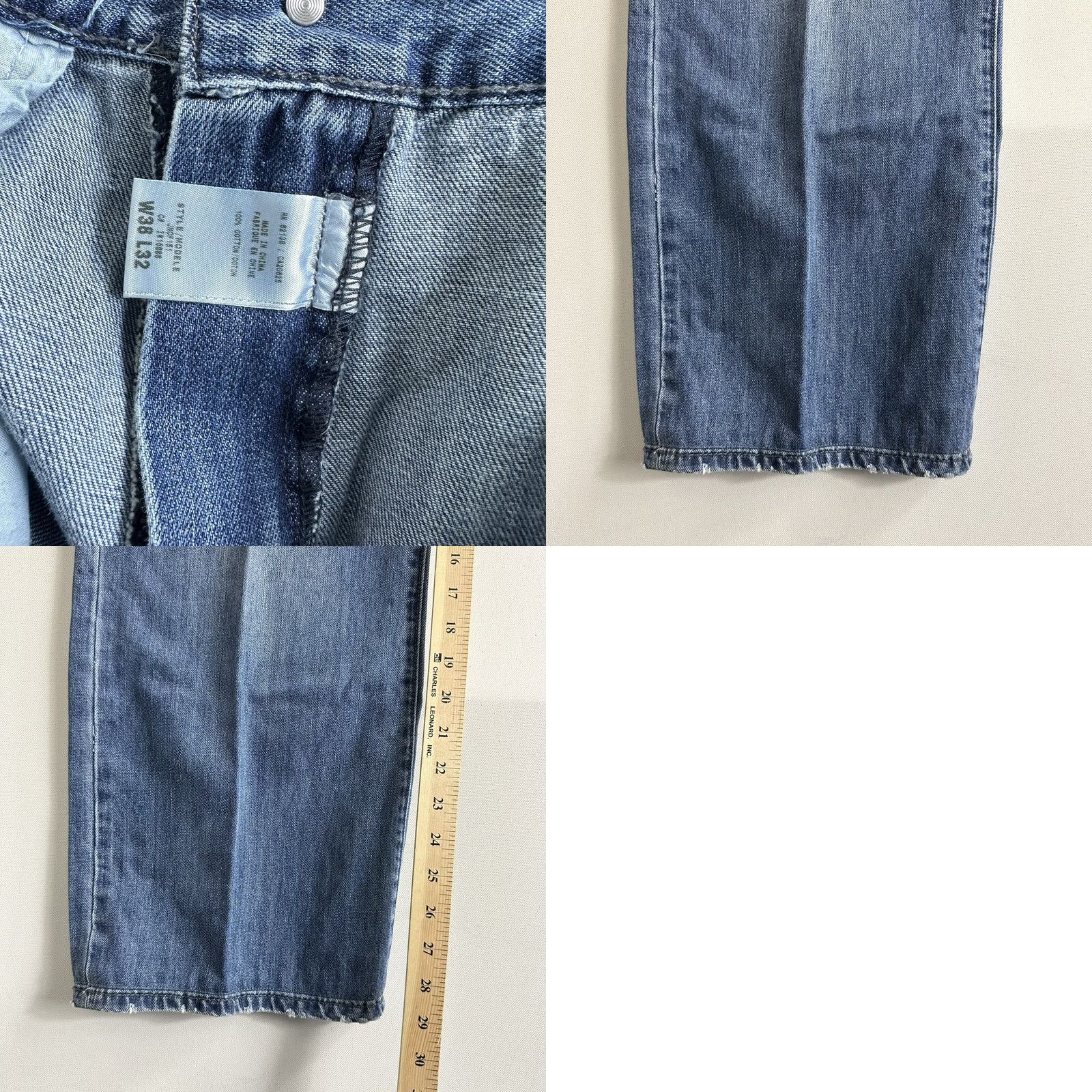 Guess GUESS Jeans Men 38x29 Denim Blue Zip Fly Relaxed Fit 5-Pocket Straight Vintage No Size US 38 / EU 54 - 8 Thumbnail