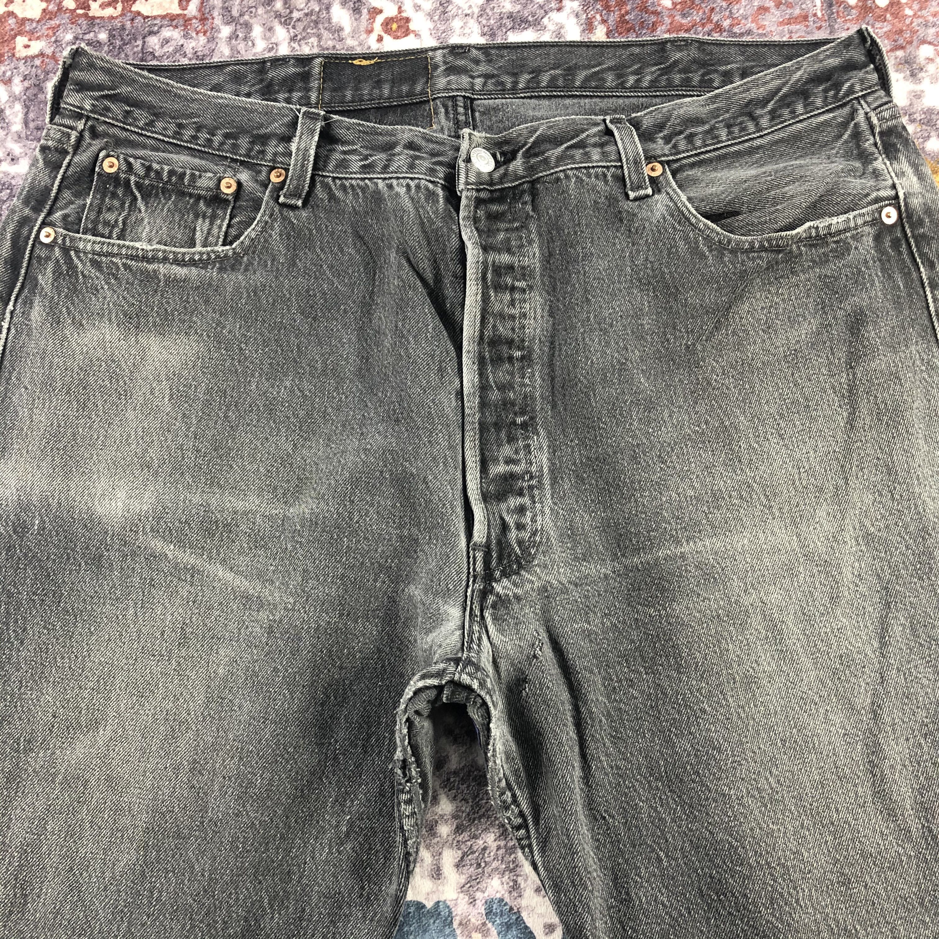 Levi's Vintage 90s Faded Black Levis 501 Jeans-JM3037 Size US 39 - 3 Thumbnail