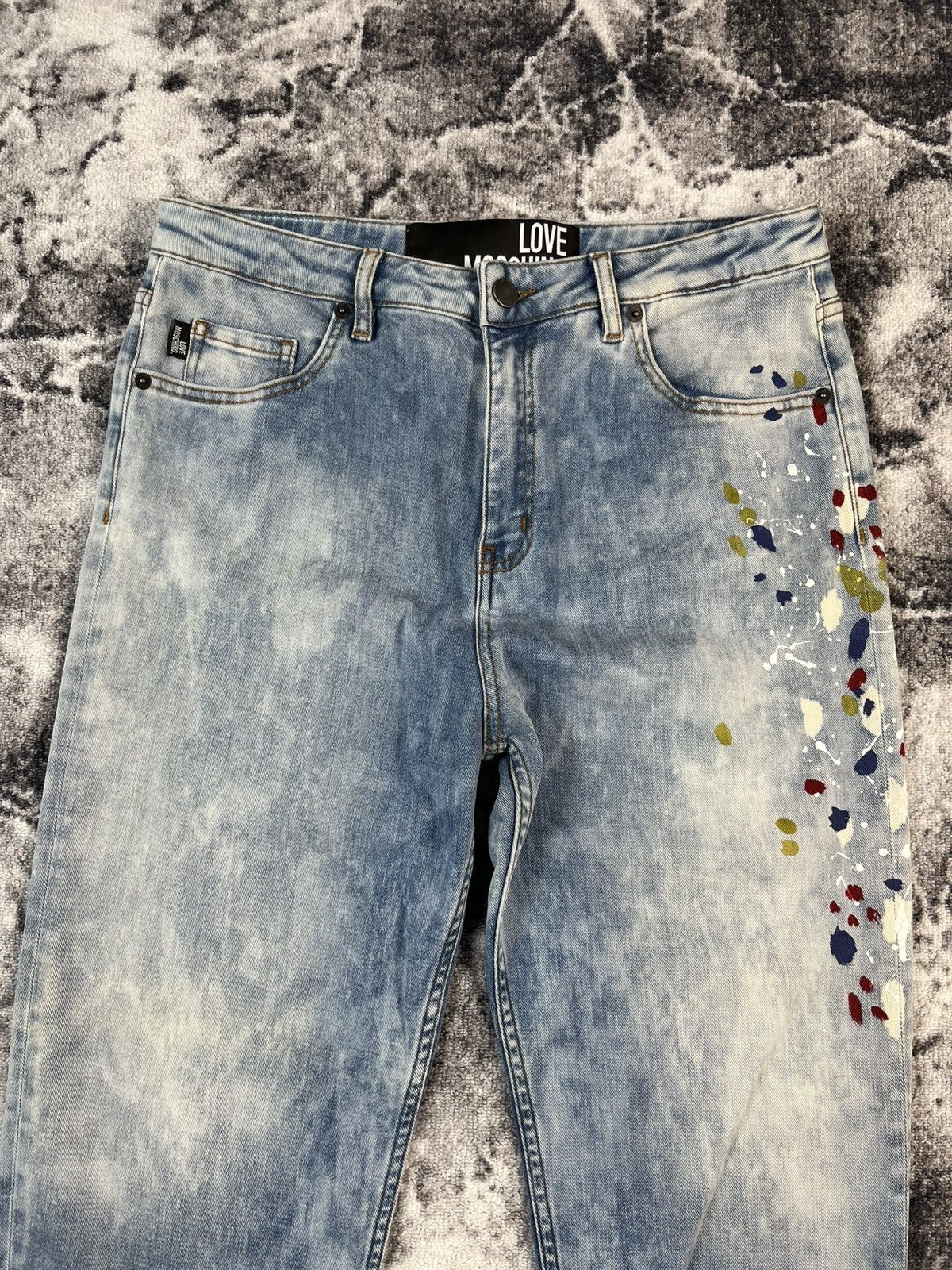 Love Moschino Love Moschino Paint Splatter Denim Jeans Women 29 Italy Size 29" - 3 Thumbnail