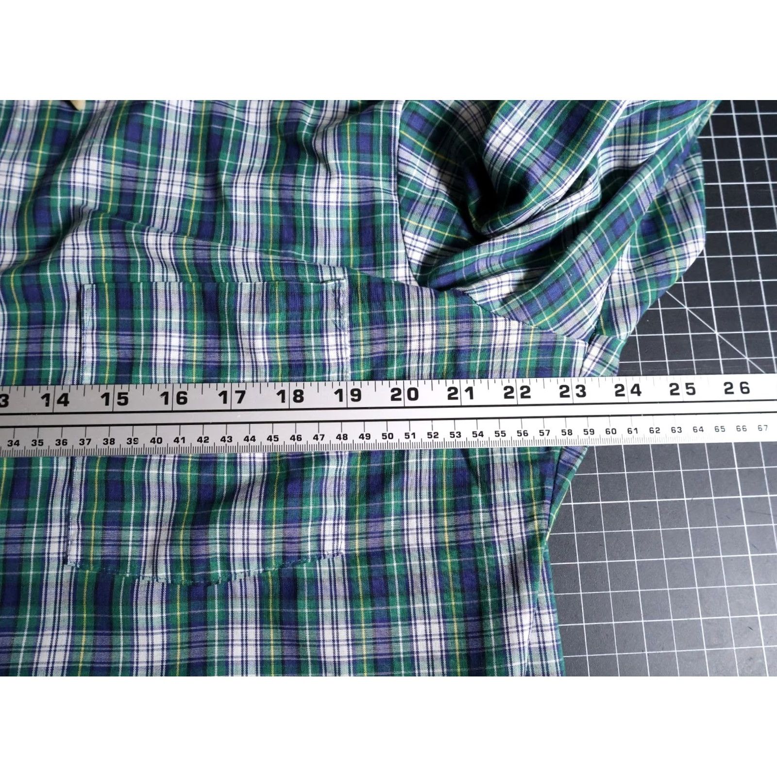 Sears VINTAGE Sears Perma-Prest Shirt Men's Large Green Plaid Contrast Collar Cotton Blend Button-Up Casual Workwear 80s Grunge Mens Size US L / EU 52-54 / 3 - 5 Thumbnail