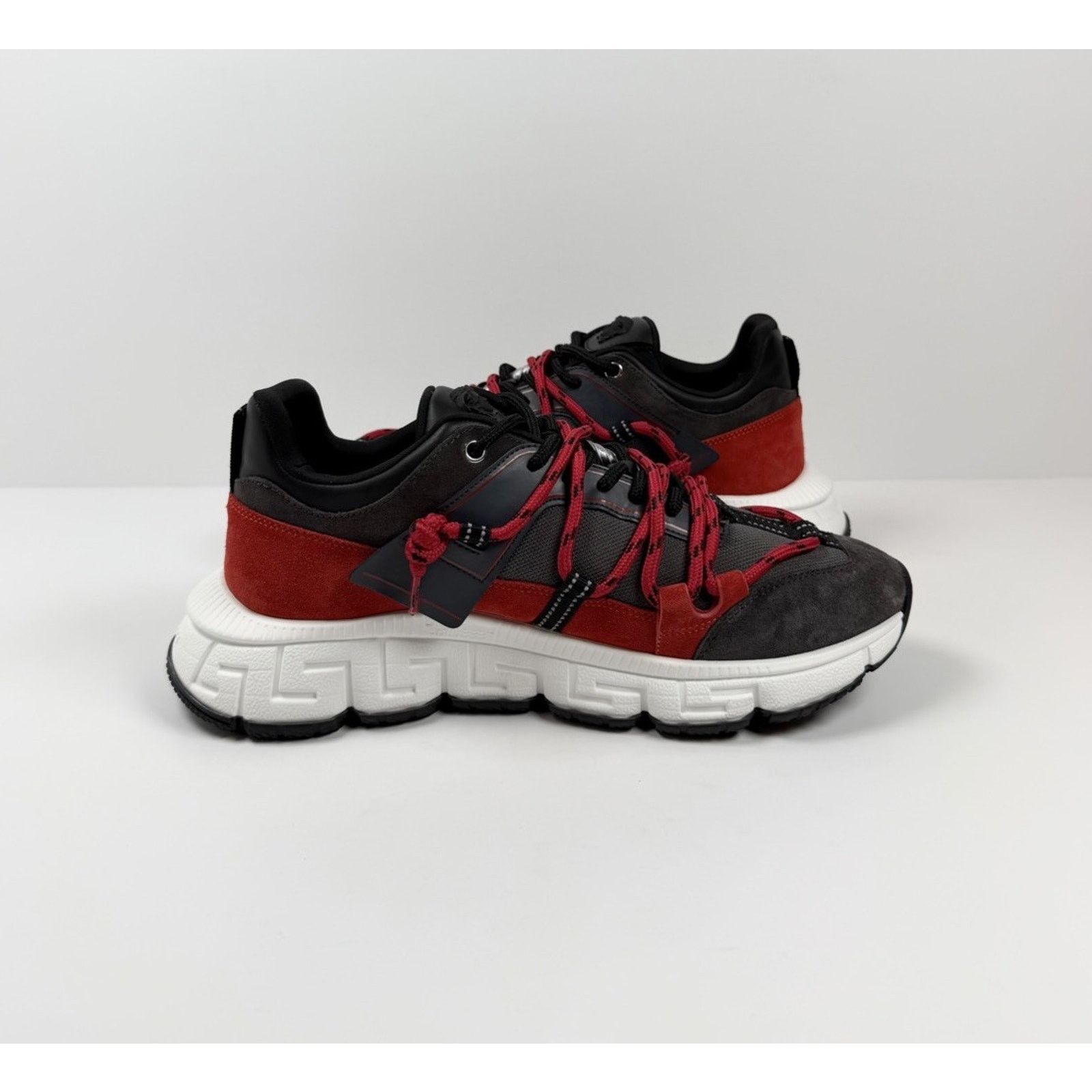 Versace Size 46EU/13US - Versace Trigreca Black Red Sneakers NEW! Size US 13 / EU 46 - 7 Thumbnail