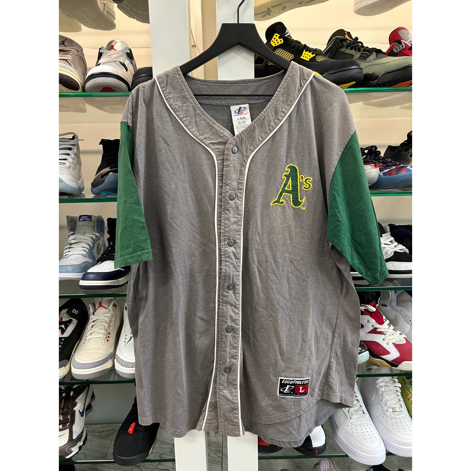 Logo Athletic vintage Oakland Athletics A's baseball cotton jersey Large Size US L / EU 52-54 / 3 - 1 Thumbnail