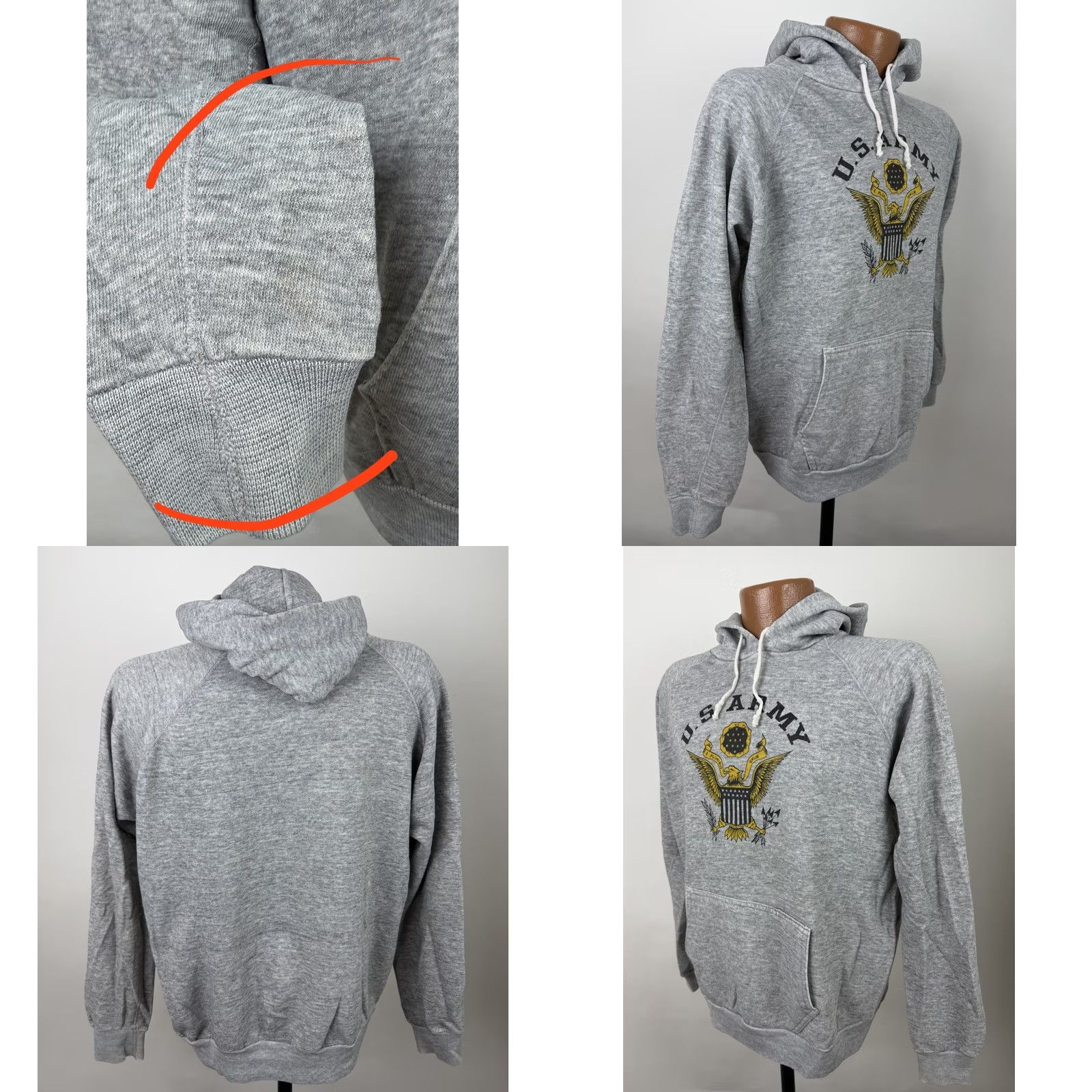 Vintage VINTAGE Unbranded Hoodie Mens Medium Gray Heather Raglan Lightweight Army 80s 90s Grunge Retro Pullover Hooded shirt Mens Size US M / EU 48-50 / 2 - 8 Thumbnail