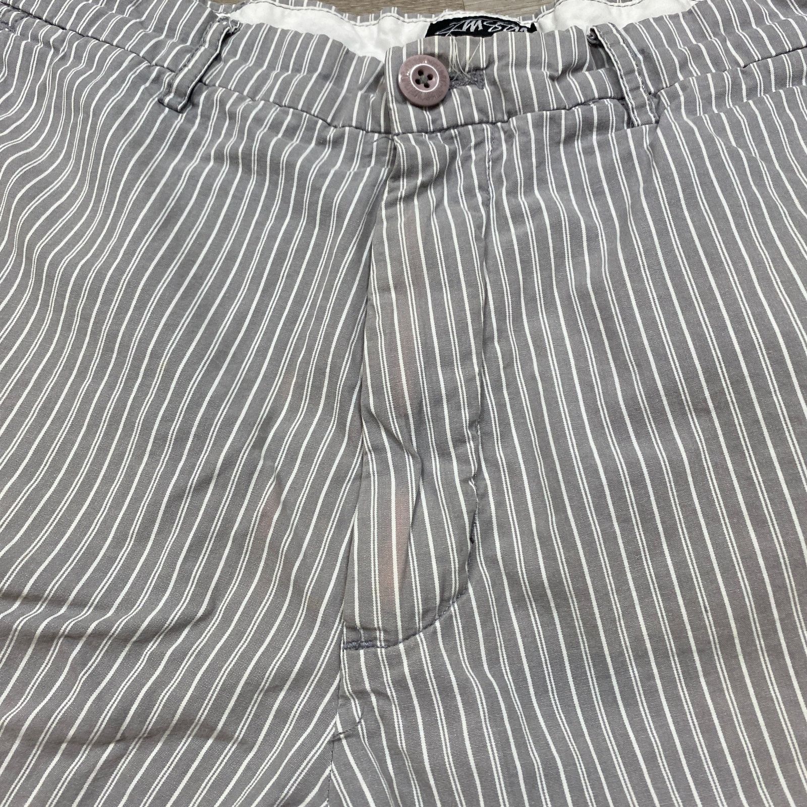 Stussy × Vintage VTG Stussy Pinstripe Chino 11" Shorts Men's 31 Y2K Skater Size US 31 - 9 Thumbnail