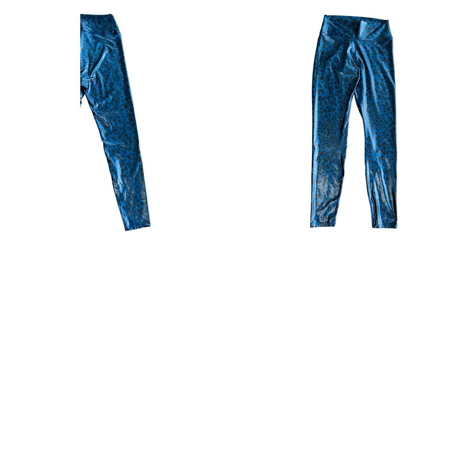 Vintage WITH Women's Blue Cheetah Legging Pants Sz M Animal Print Size 32" / US 10 / IT 46 - 8 Thumbnail
