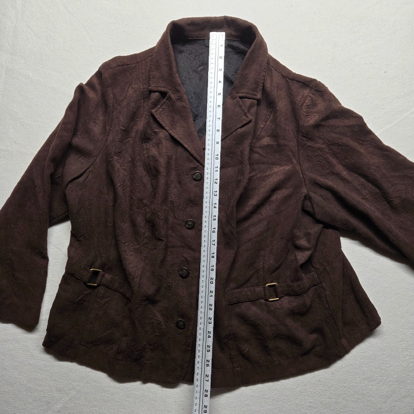 Vintage RQT Woman Jacket Adult 2X Brown Solid Layered Button Up Womens Size XXL / US 16-18 / IT 52-54 - 6 Thumbnail