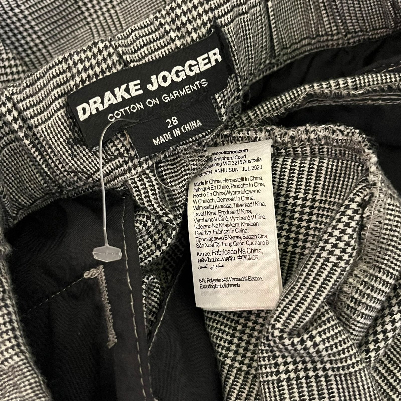 Cotton On Cotton On Drake drawstring plaid houndstooth joggers NEW Size US 28 / EU 44 - 9 Thumbnail