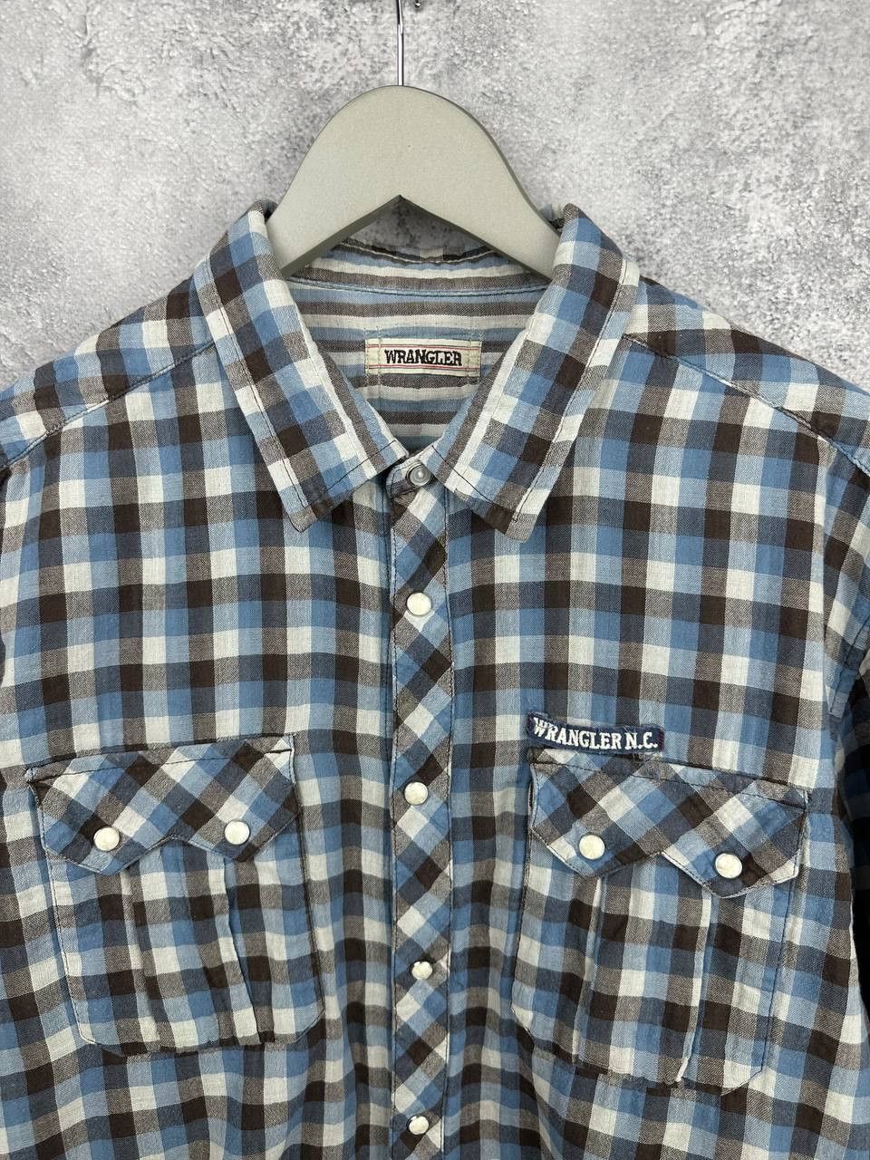 Wrangler Vintage Wrangler N.C.Plaid Flannel Shirt Pearl Western Style Size US L / EU 52-54 / 3 - 4 Thumbnail