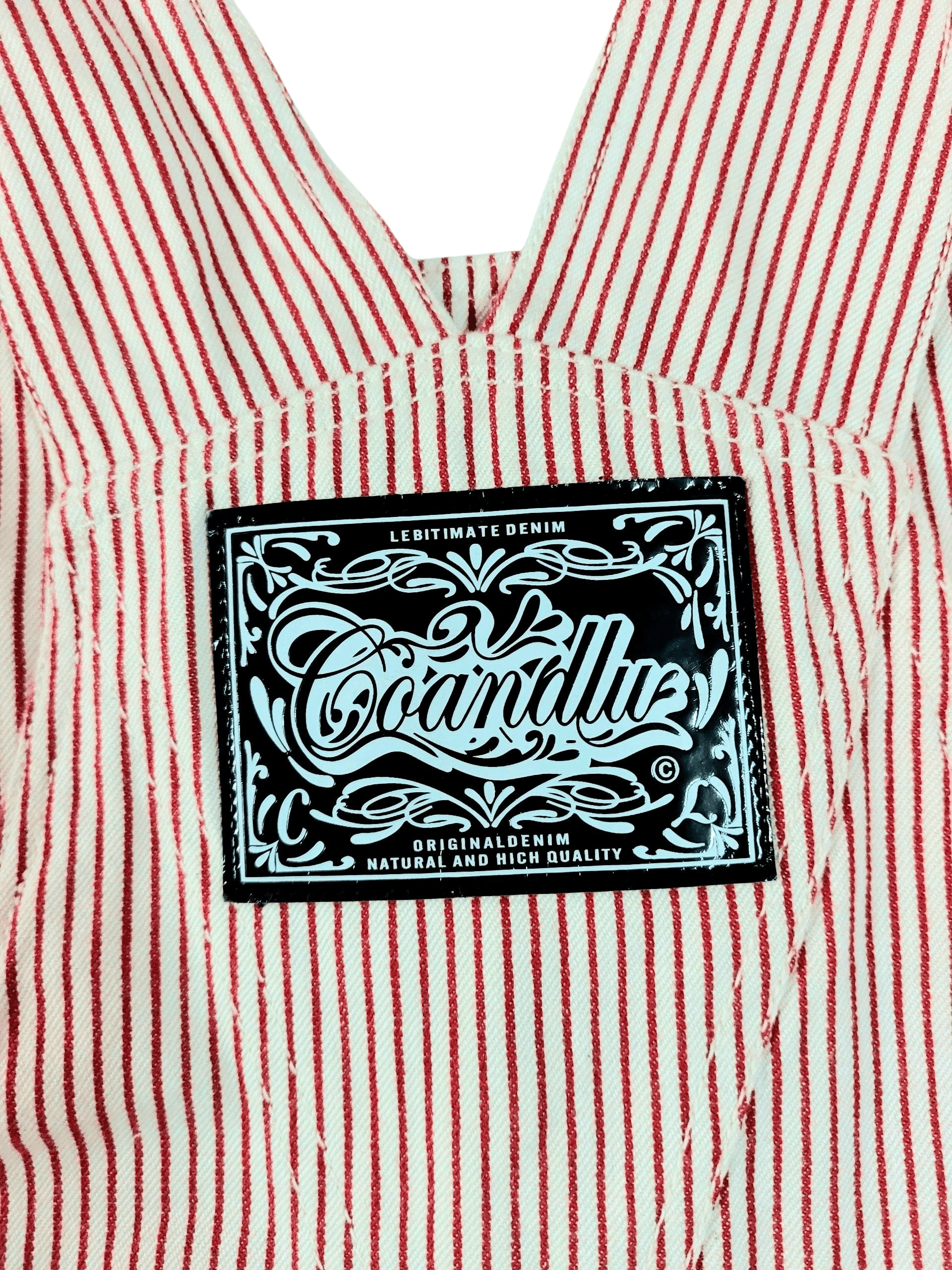 Vintage Rare 💥 Co and Lu 90's Hickory Stripe Big Logo Overalls Size 31" - 11 Thumbnail