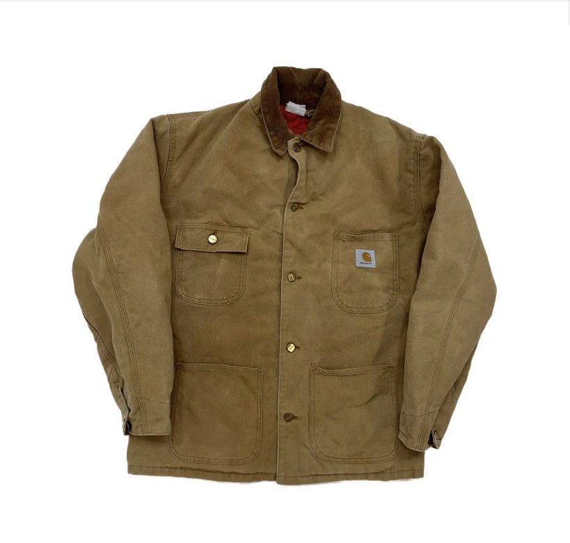 image of 80's Carhartt Union Made Insulated Jacket Tan in Beige, Men's (Size Large)