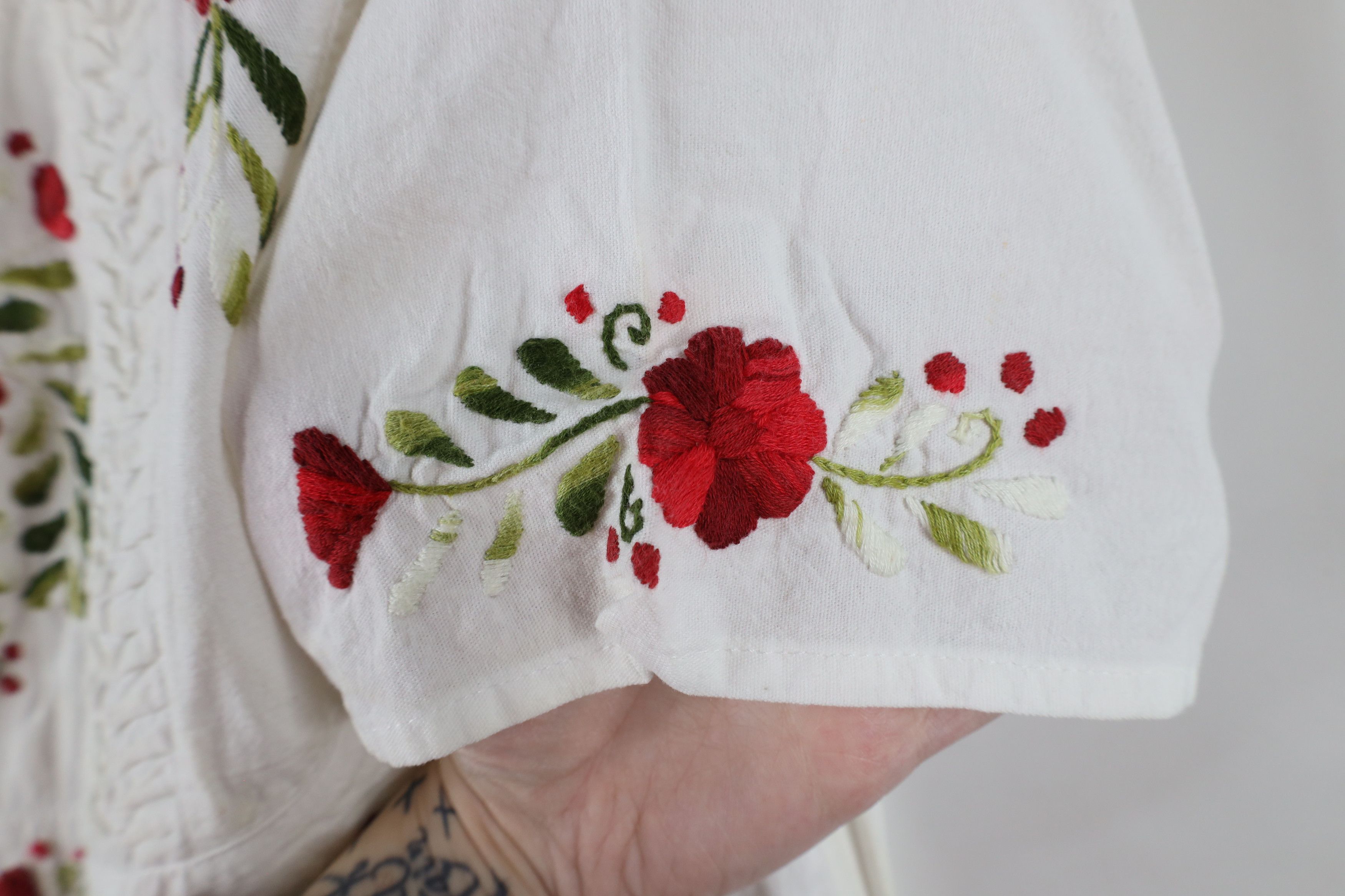 Vintage Vintage 70s Streetwear Embroidered Flower Boho Chic Shirt Size L / US 10 / IT 46 - 4 Thumbnail