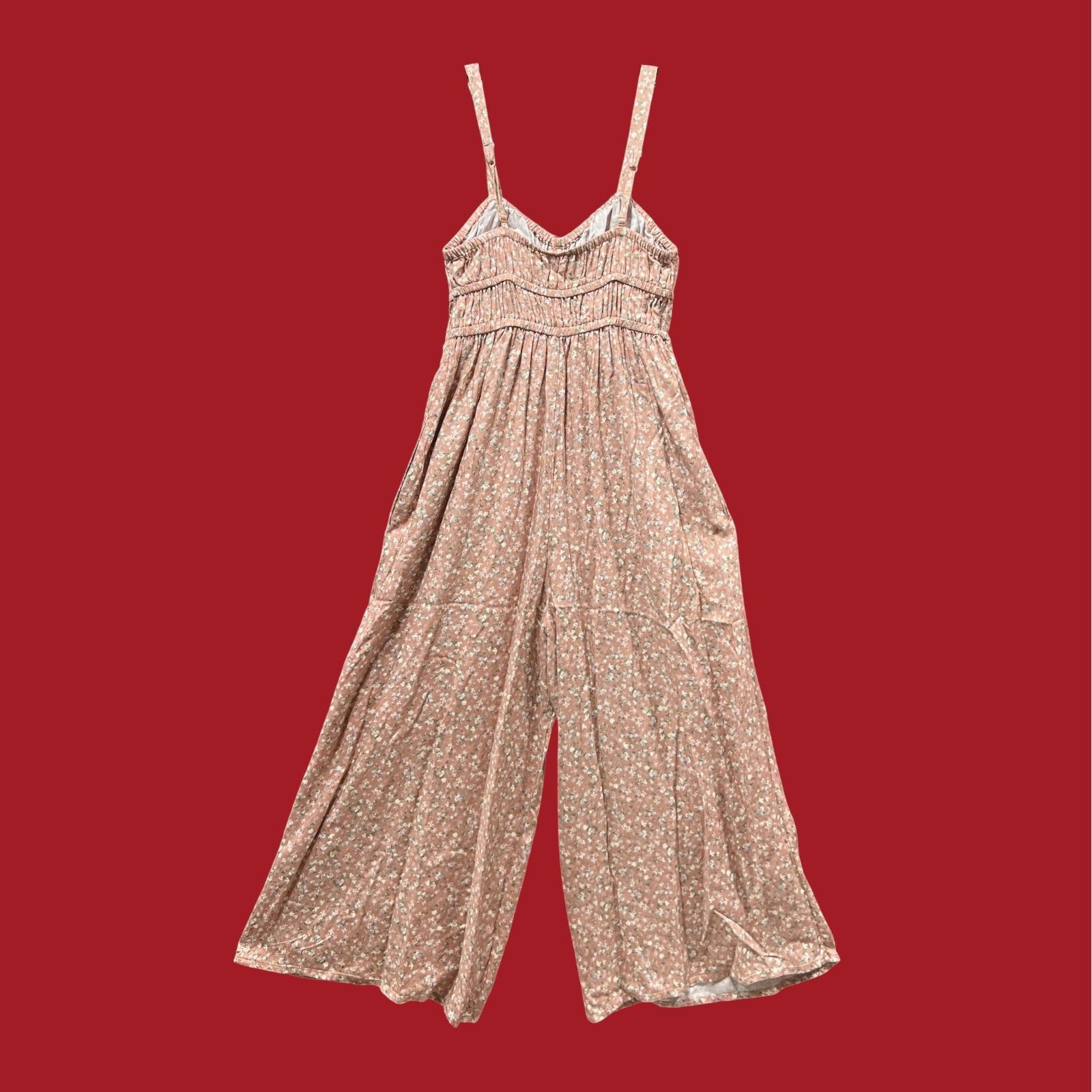Arizona Jean Co. Arizona - Women's Sleeveless Jumpsuit - Juniors - Beige Flor Size 22" - 4 Thumbnail