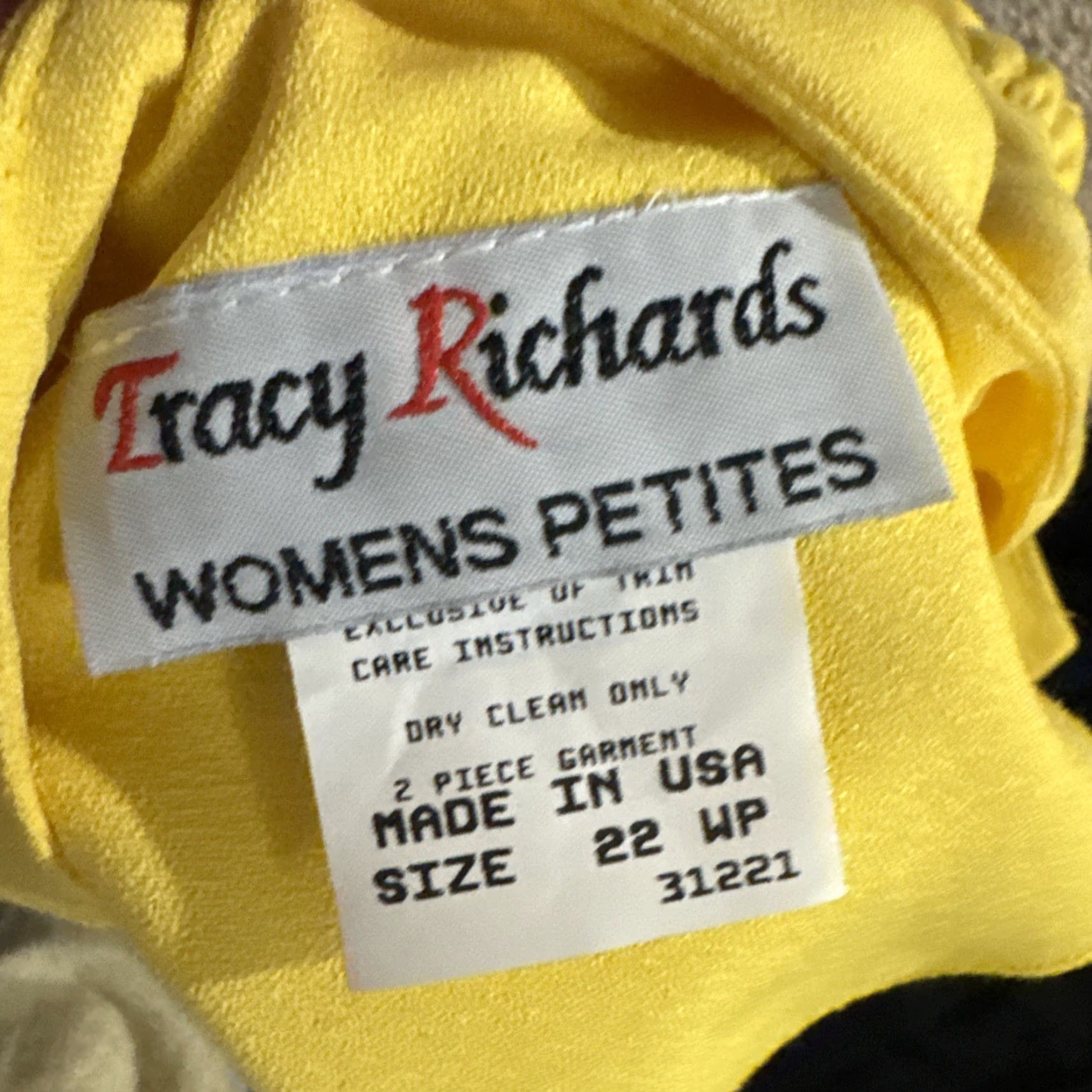 Vintage VINTAGE Tracy Richards Business Suit Blazer Skirt Women 22W Black Yellow 80s Size 40" / US 18 - 6 Thumbnail