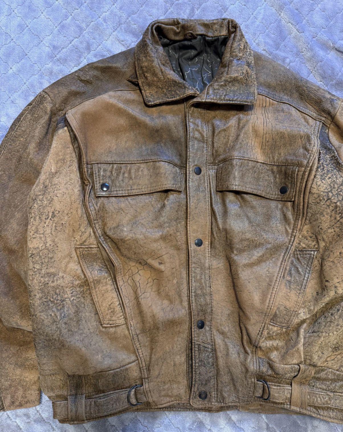 Vintage Vintage 1990s Avantgarde Leather Jacket Made in England Size US XL / EU 56 / 4 - 5 Thumbnail