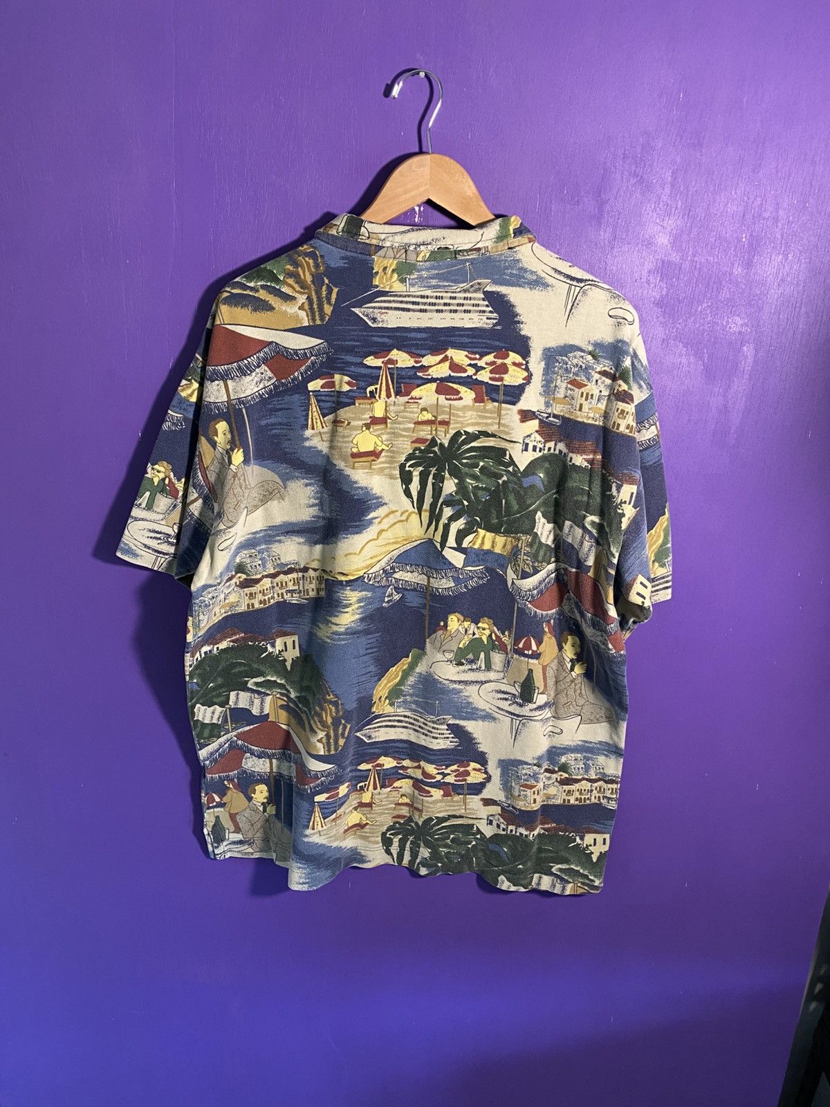 Nautica Vintage 90s Nautica beach scene AOP polo shirt Size US L / EU 52-54 / 3 - 2 Thumbnail