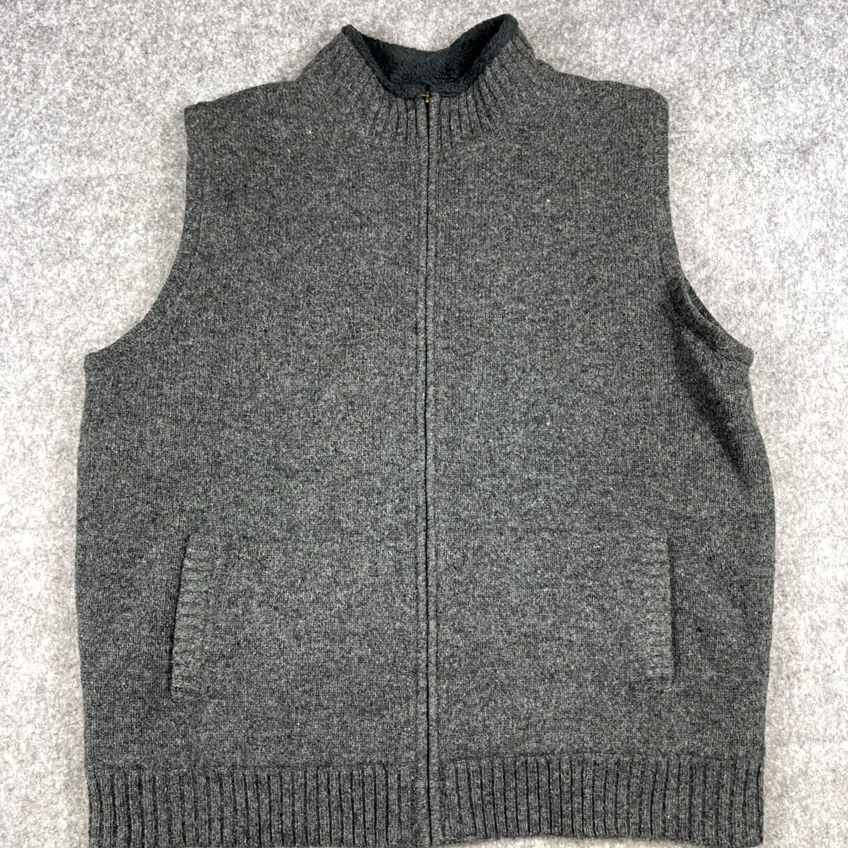 Vintage L.L.Bean Vest Mens Gray Wool Fleece Lined Full Zip Pockets Outdoor Casual Size US XL / EU 56 / 4 - 2 Thumbnail
