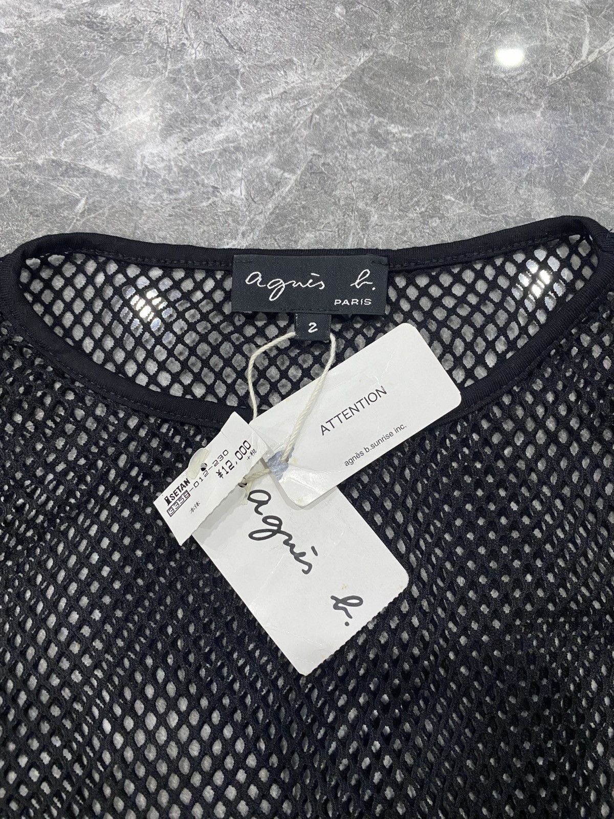 agnes b. Agnès b. Black Mesh Short Sleeve Top Size S / US 4 / IT 40 - 4 Thumbnail