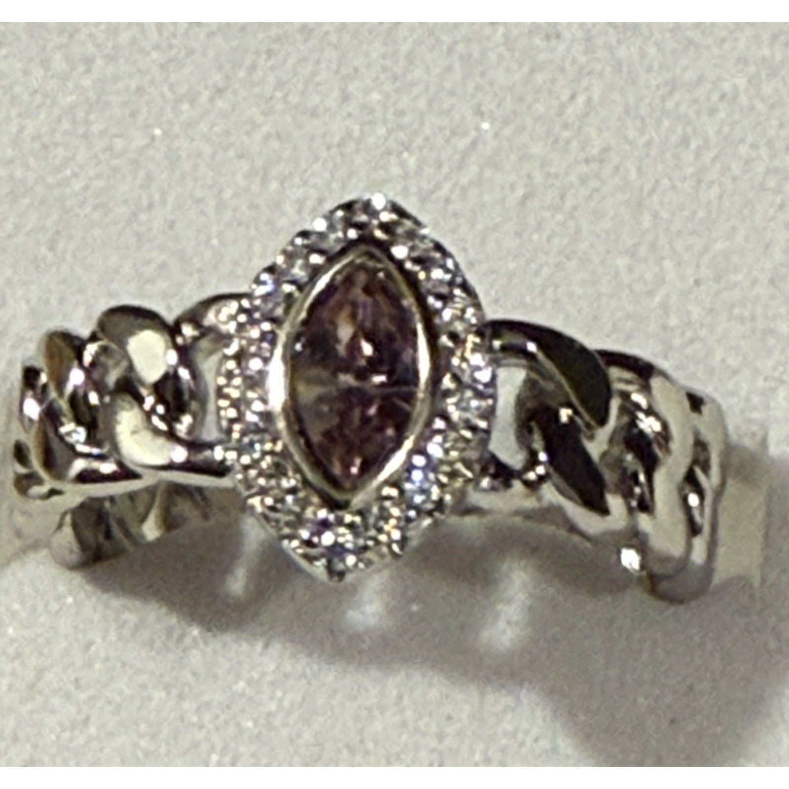 Other Silvertone Pink Swarovski Stone Ring Adjustable SIze Size ONE SIZE - 6 Thumbnail