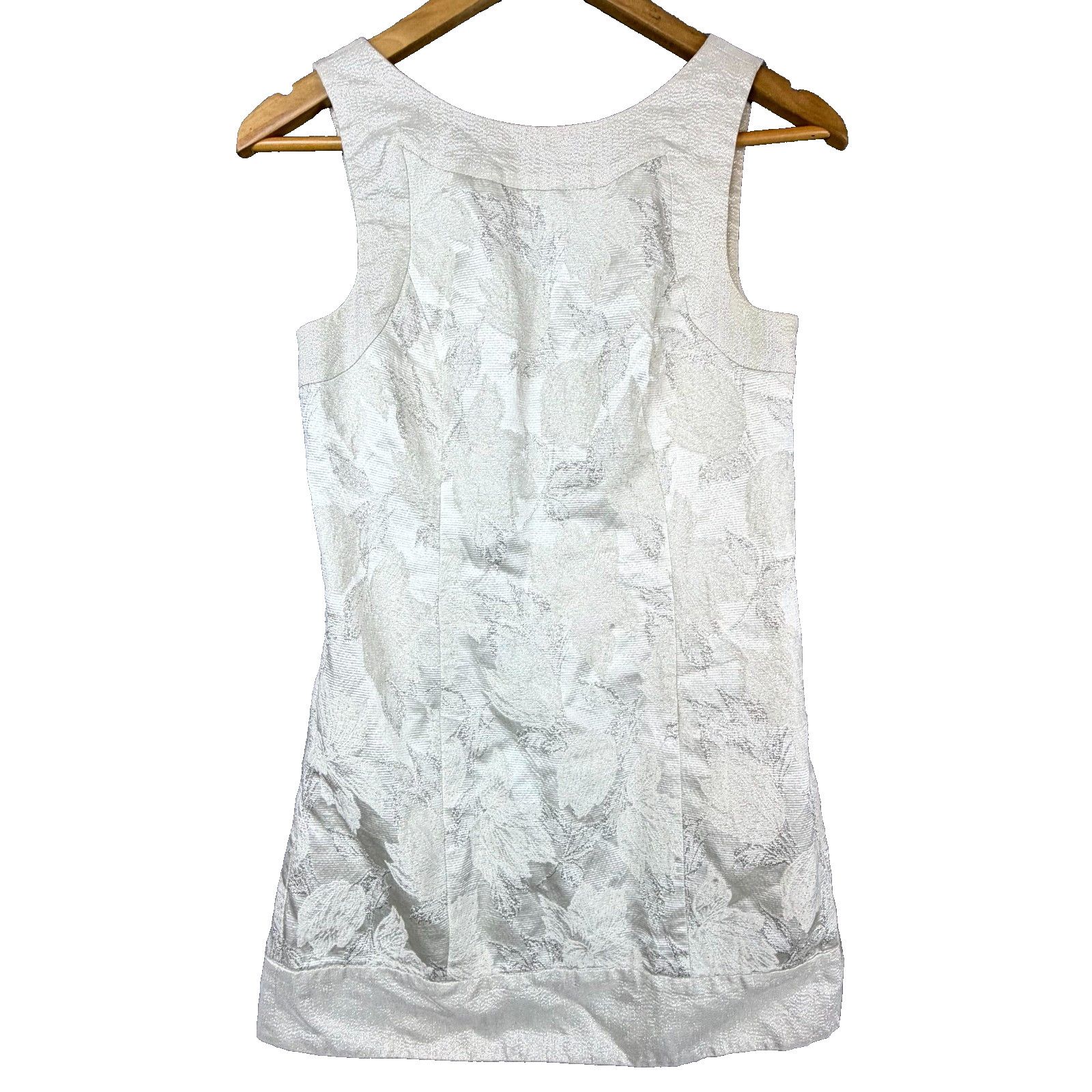 Bebe Bebe Dress XS White Silver Floral Jacquard Angel Metallic Size XS / US 0-2 / IT 36-38 - 1 Thumbnail