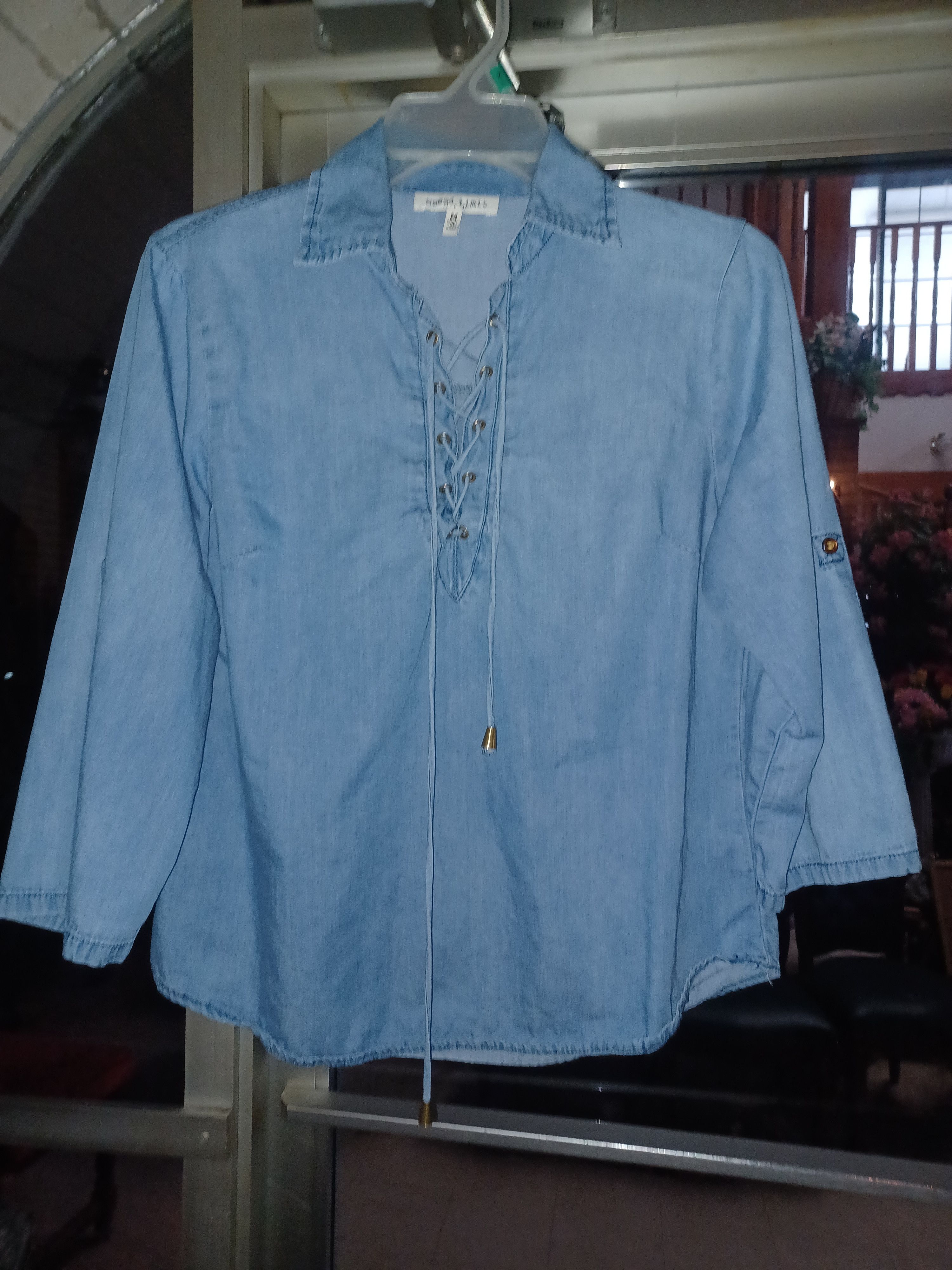 Other Speed Limit Women's Chambray Blouse Medium Blue Size M / US 6-8 / IT 42-44 - 1 Thumbnail