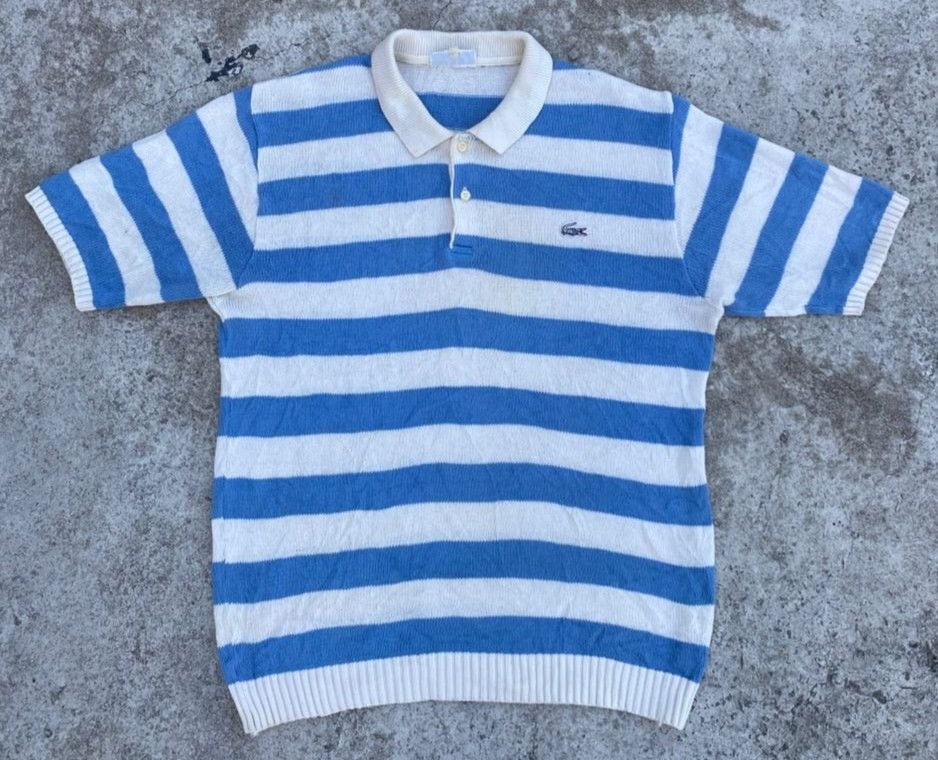 Lacoste Vintage Lacoste Stripe Knitwear Cardigan Size US L / EU 52-54 / 3 - 1 Thumbnail