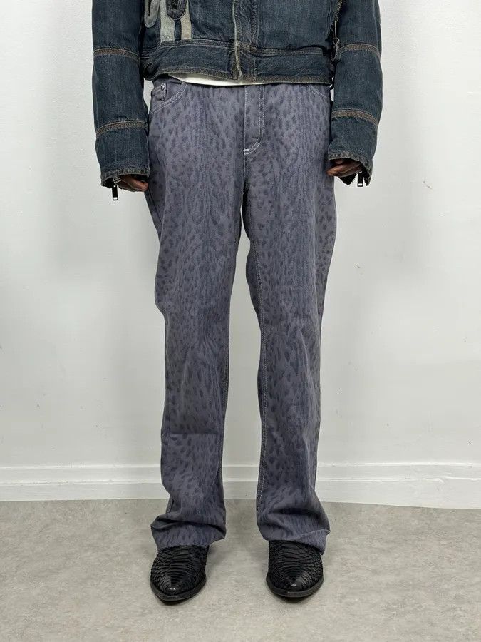 Roberto Cavalli 2000s Roberto Cavalli Navy Leopard Wide Pants Size US 30 / EU 46 - 2 Thumbnail